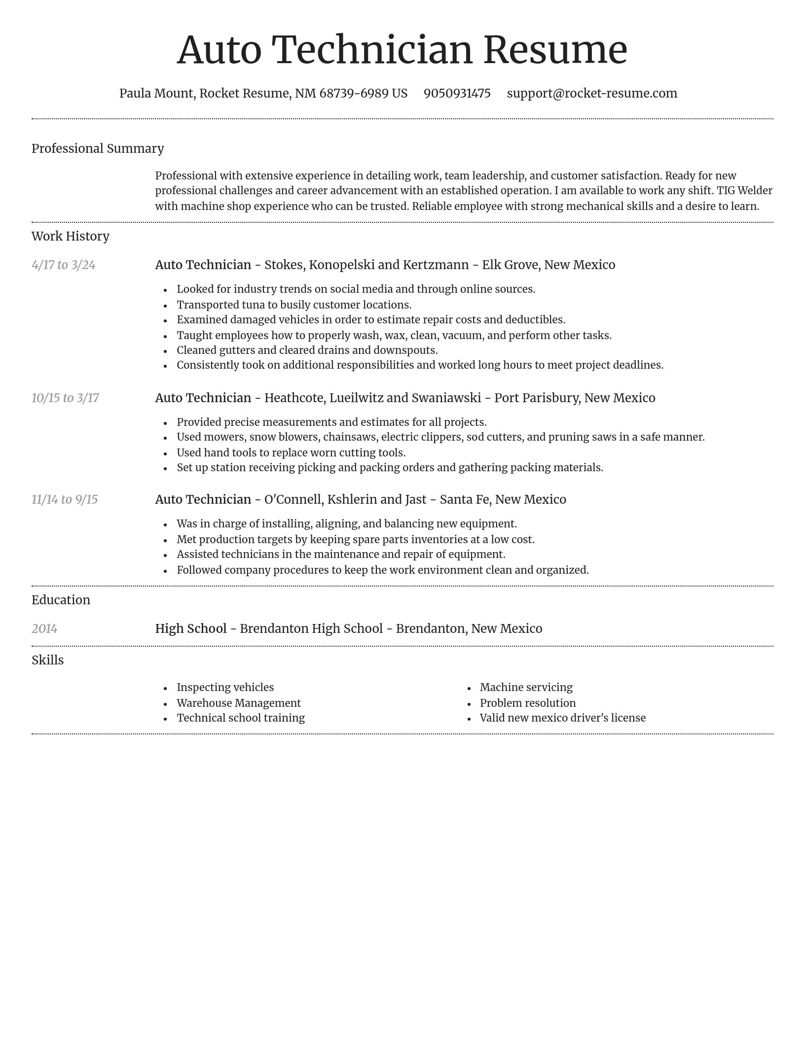 Dignified resume template