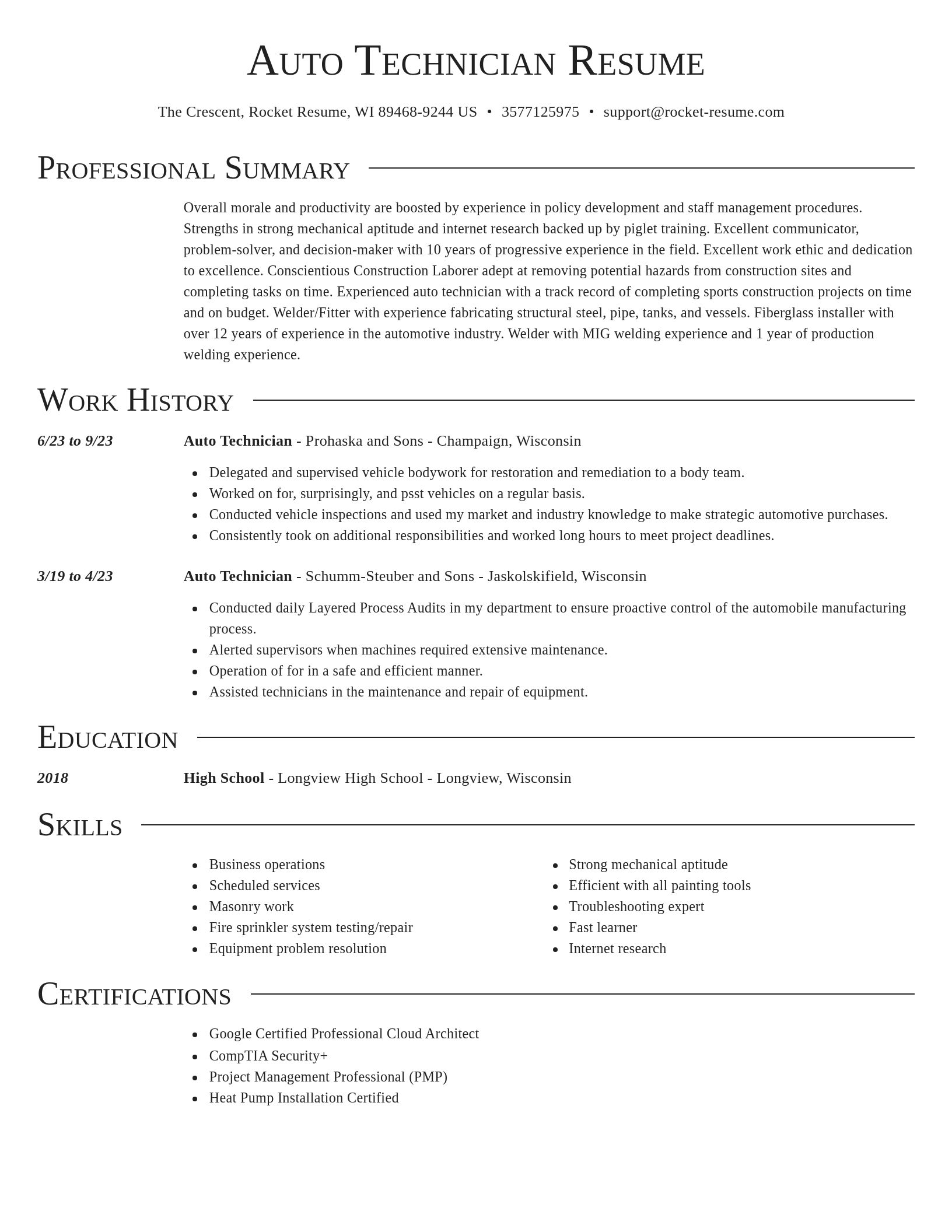 Director resume template