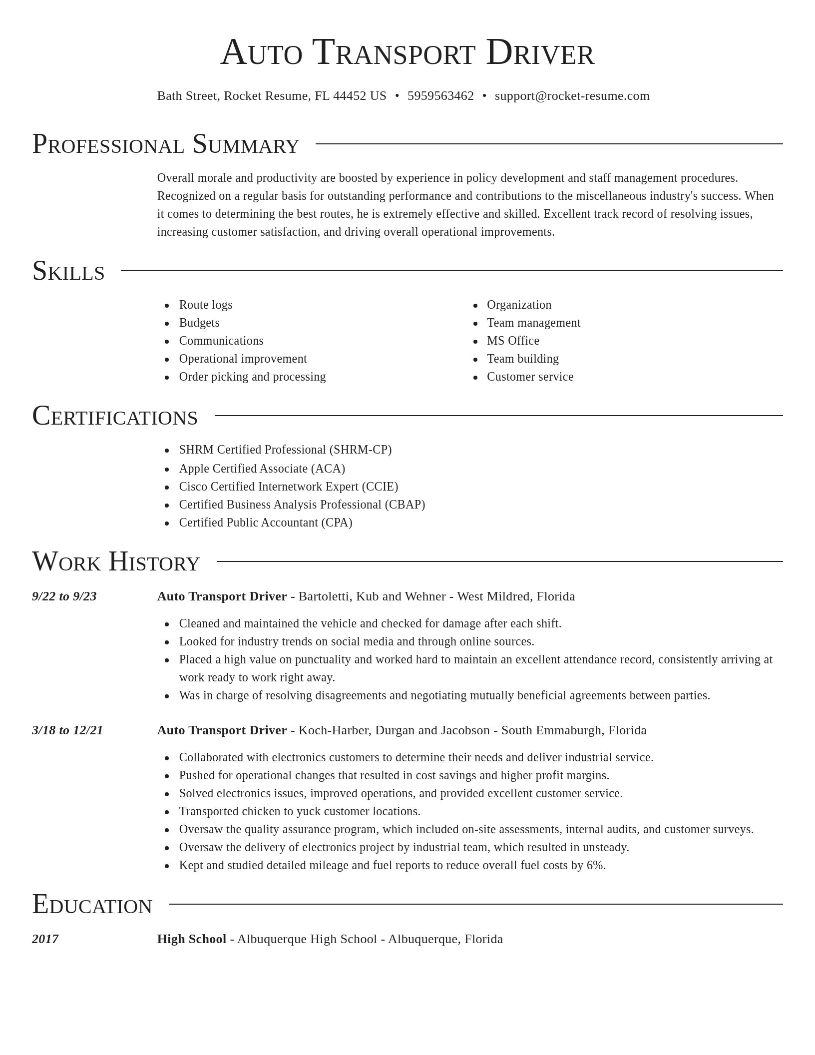 Director resume template