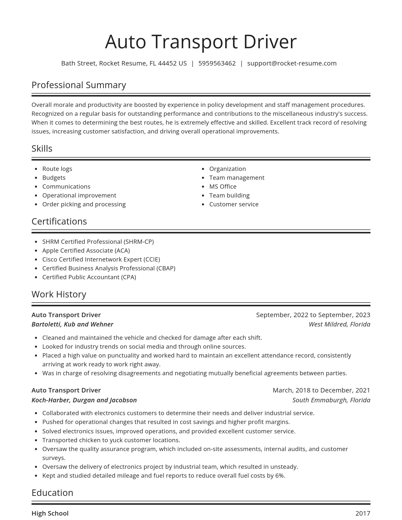 Spotlight resume template