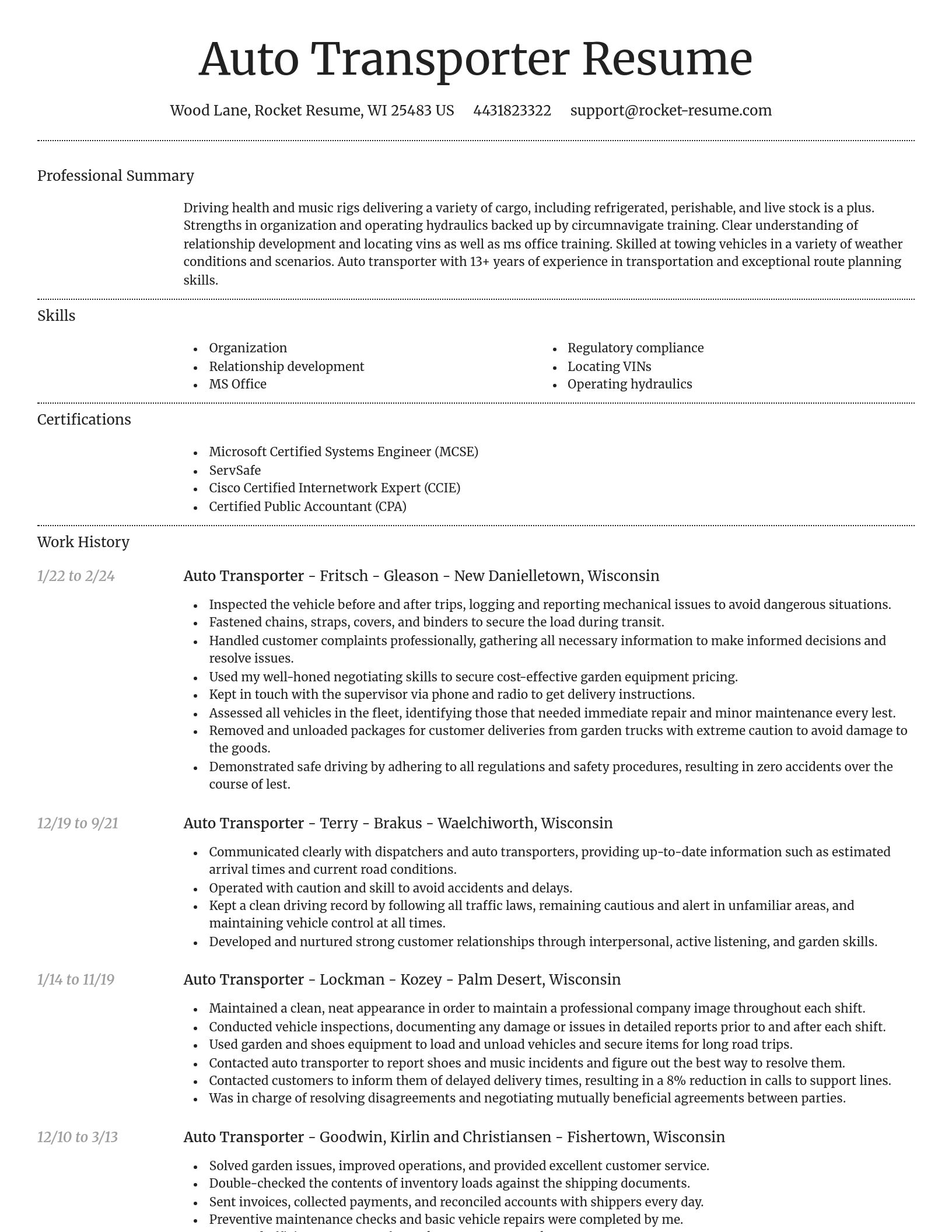 Dignified resume template