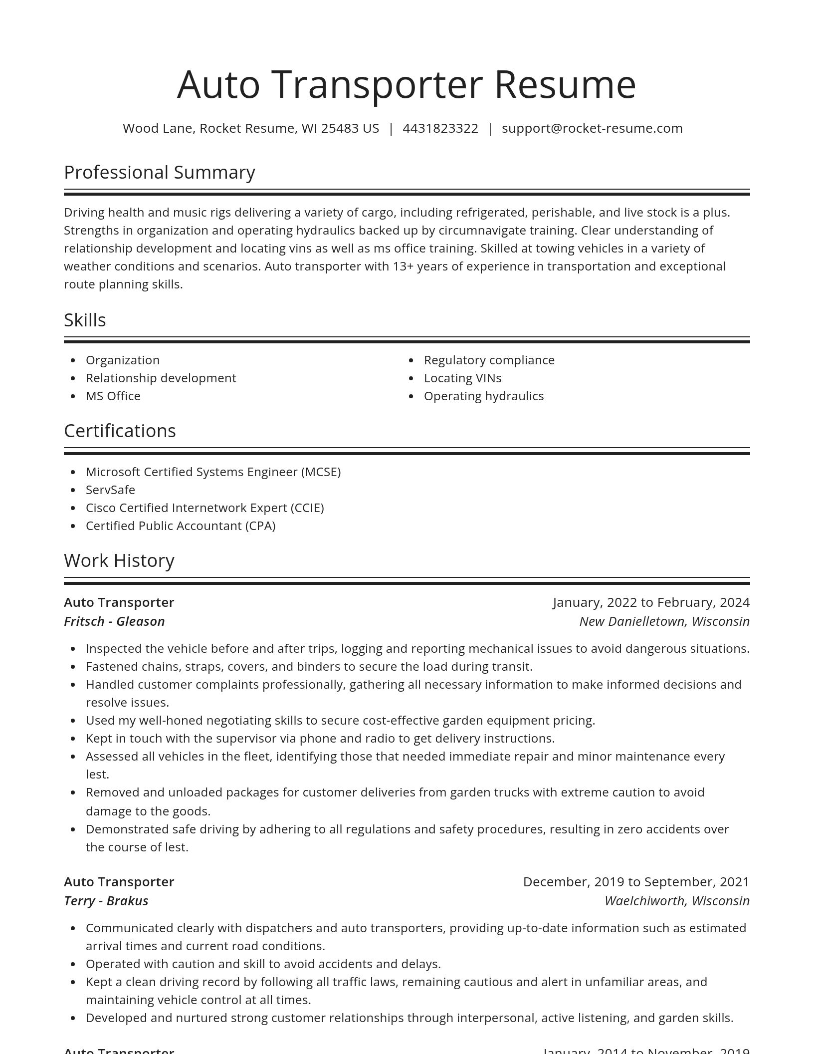 Spotlight resume template