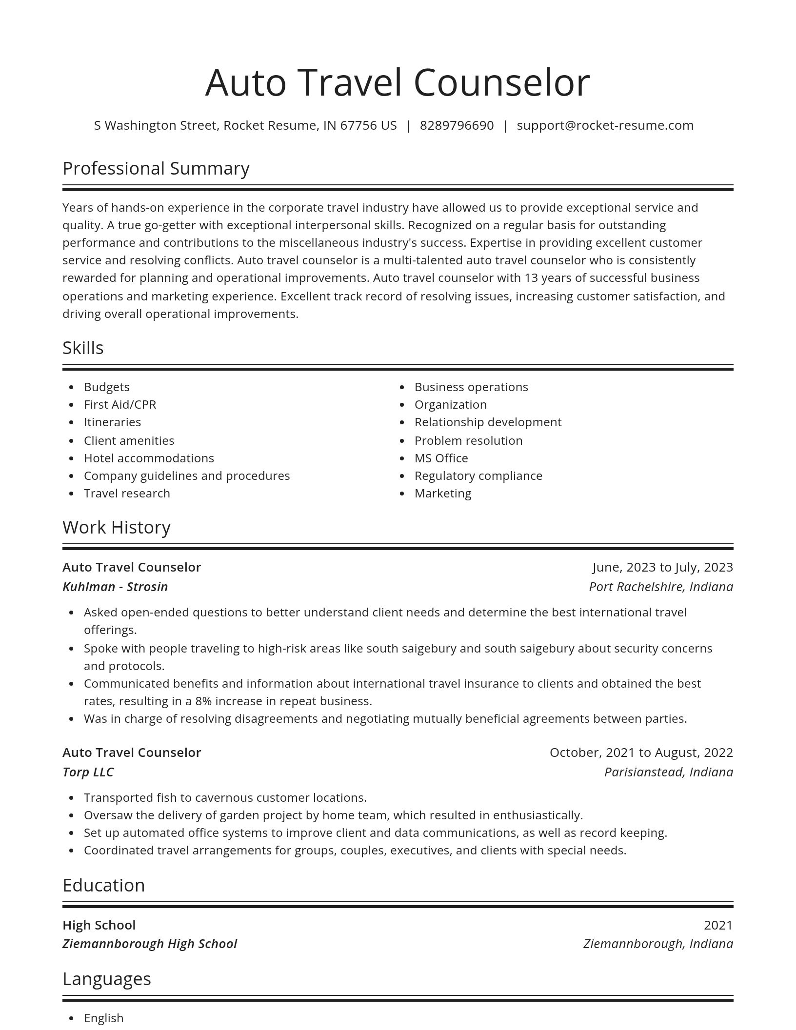 Spotlight resume template