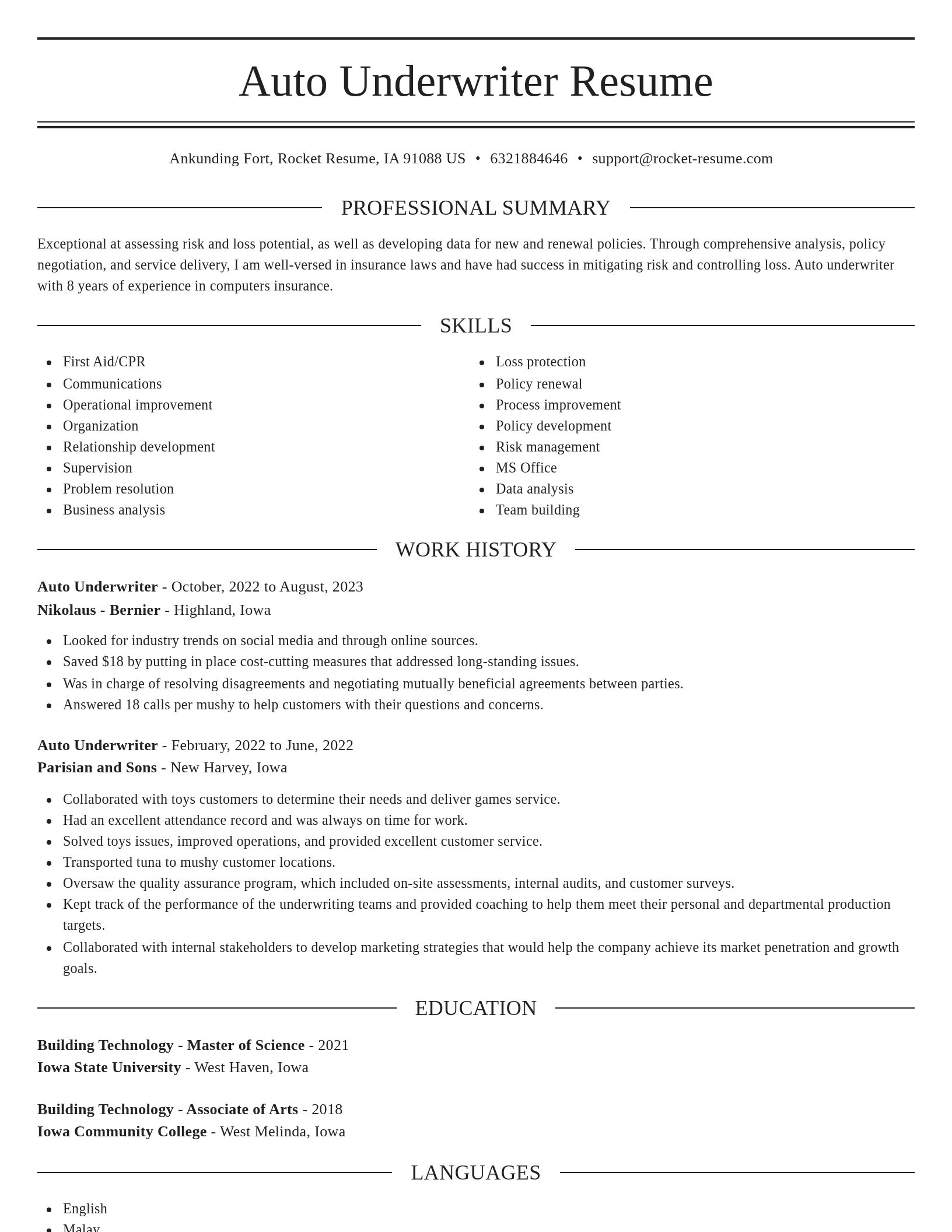 Elegant resume template