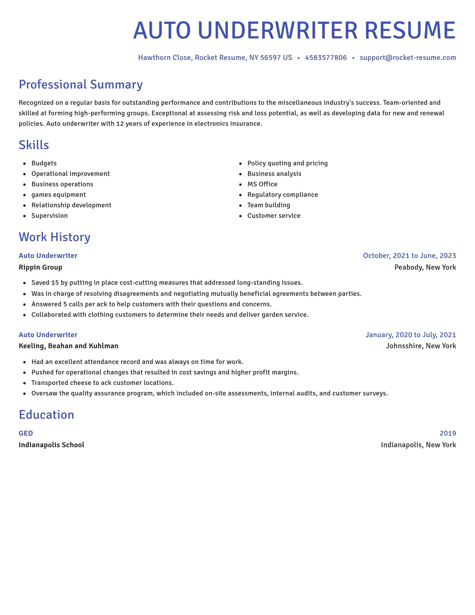 Novel resume template