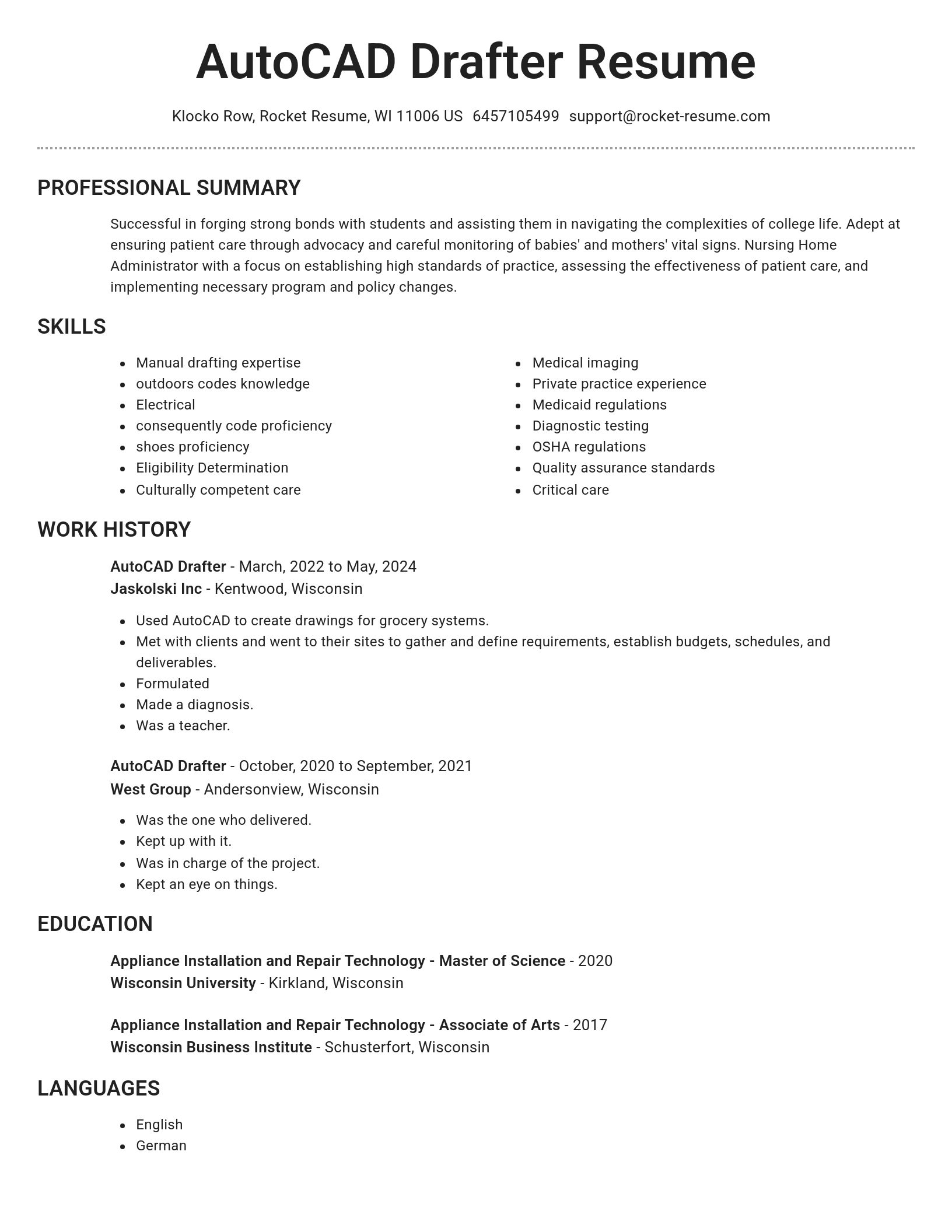 Brilliant resume template