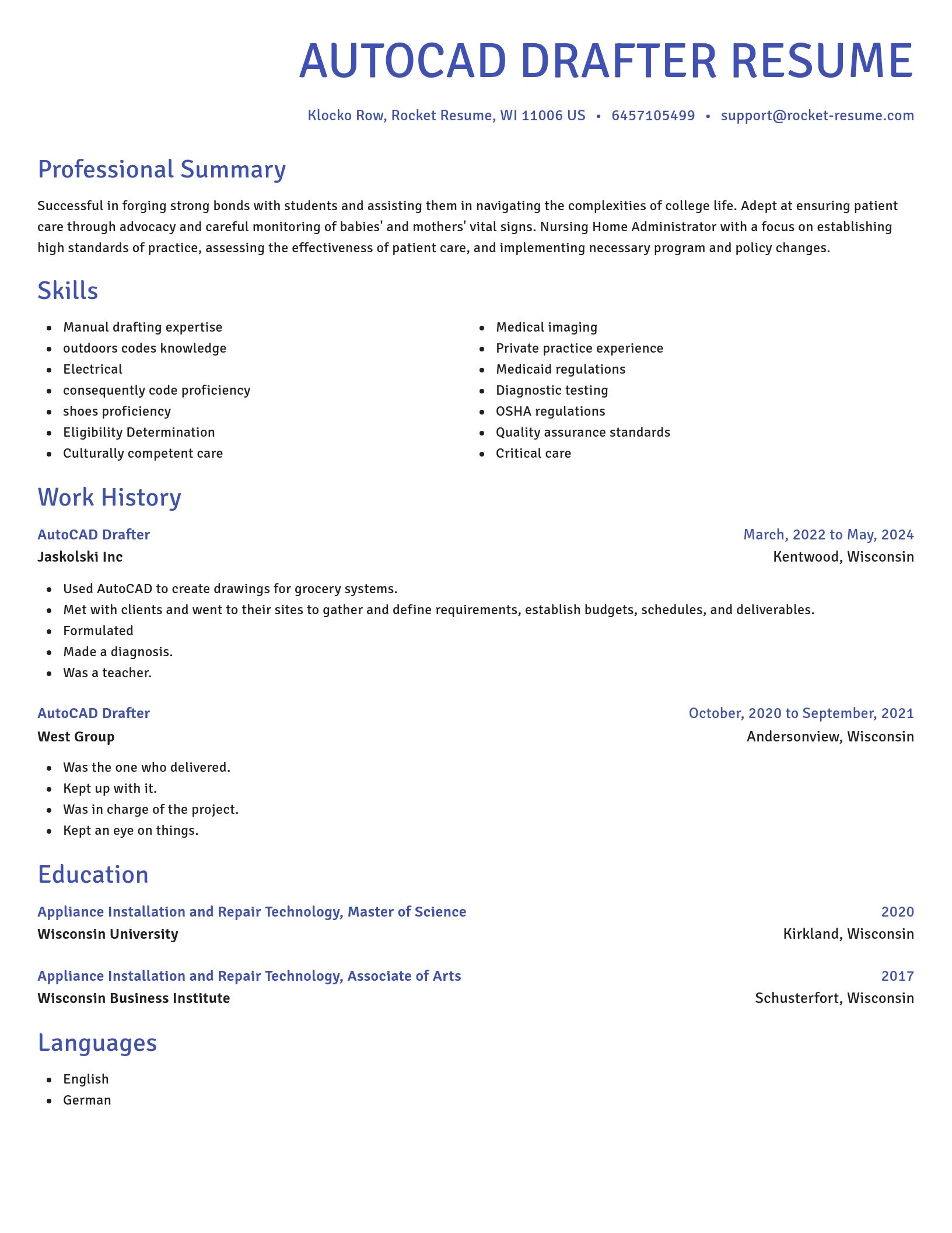 Novel resume template