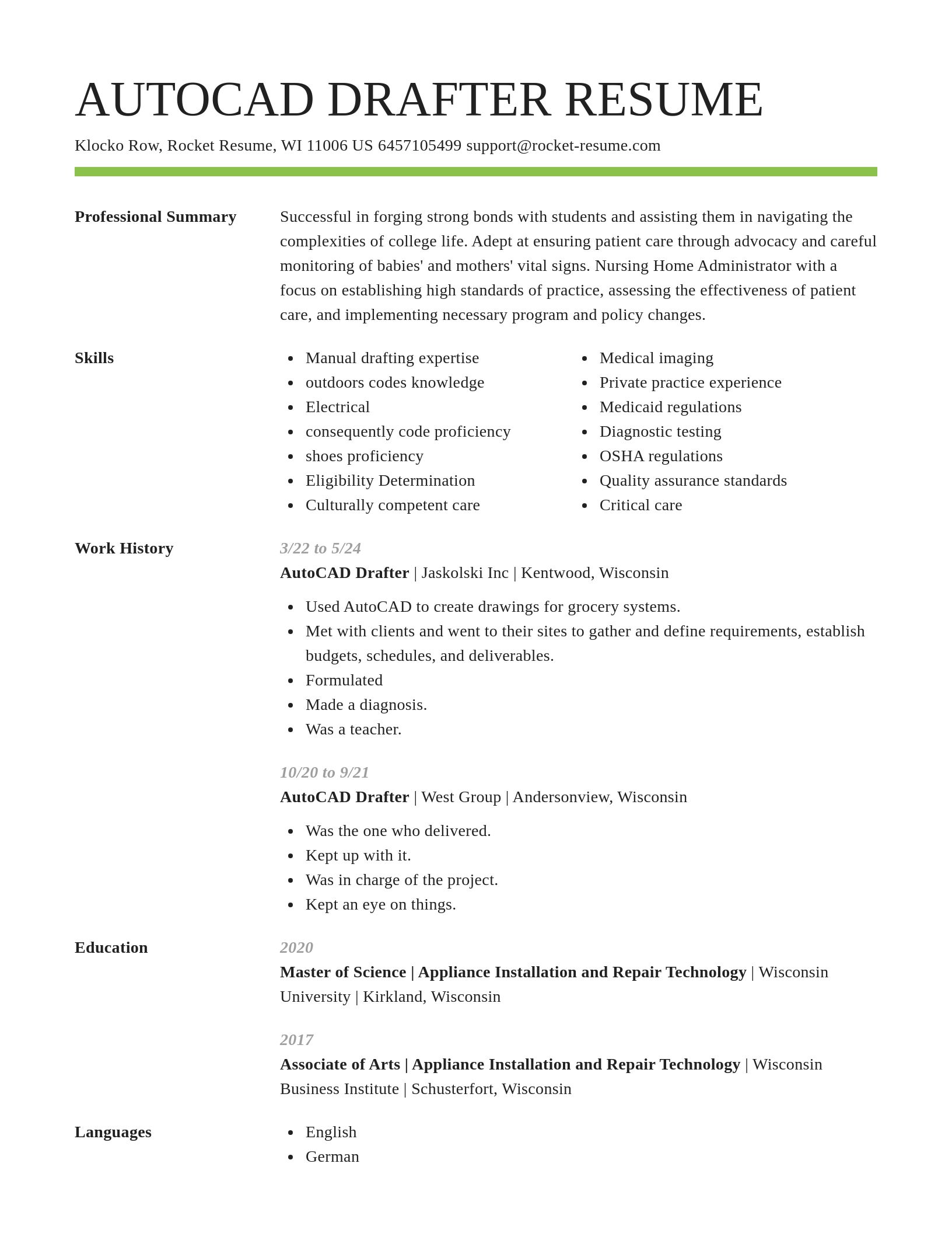 Smart resume template