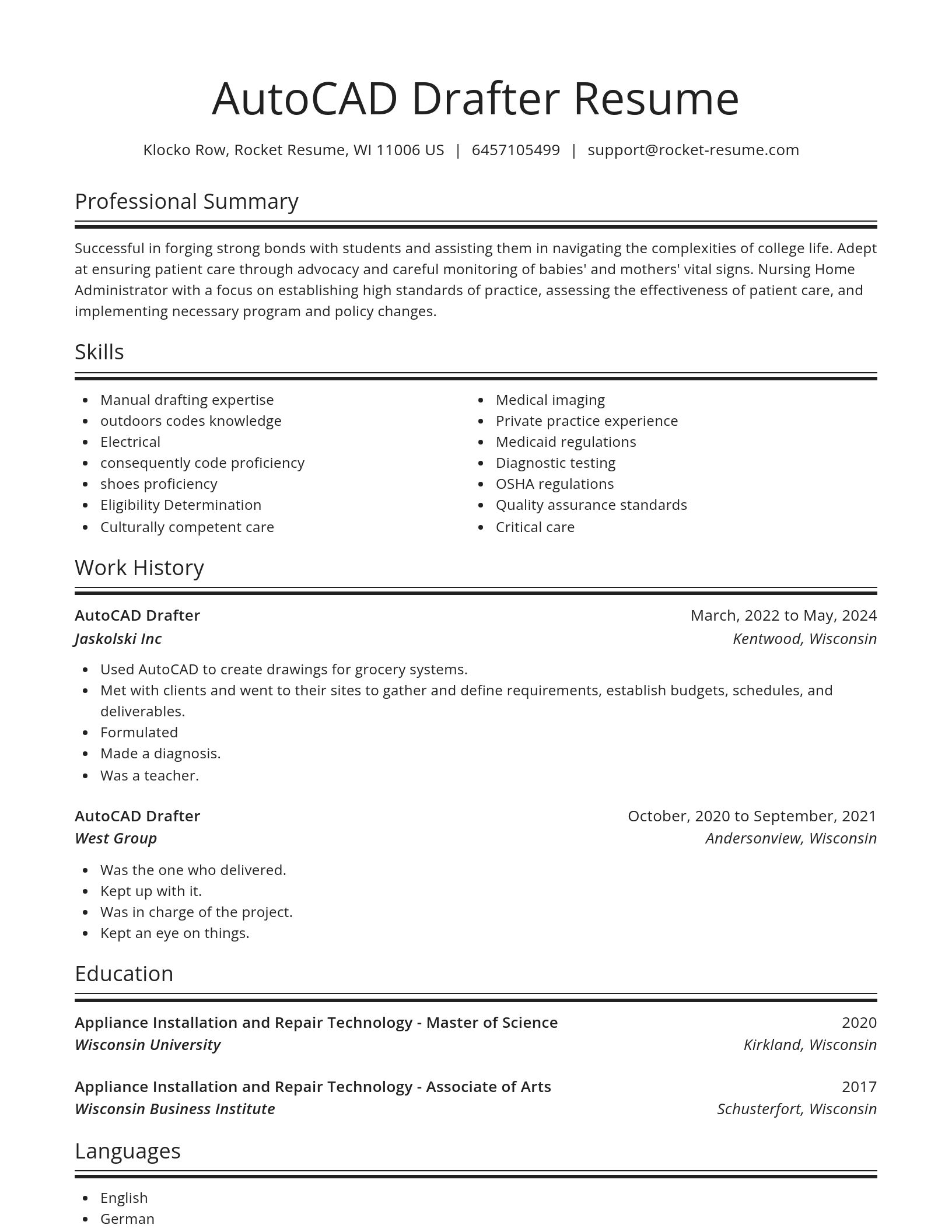 Spotlight resume template