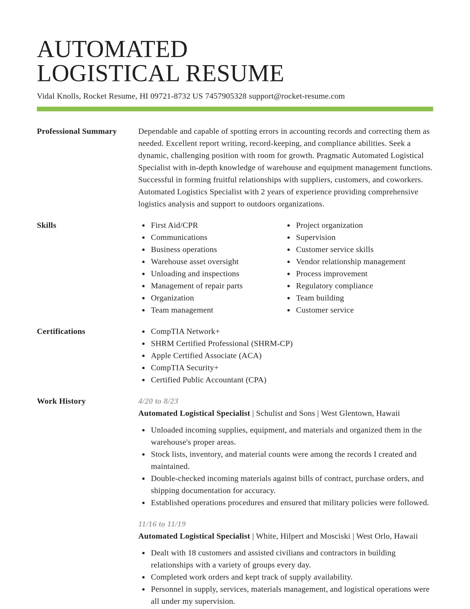 Smart resume template