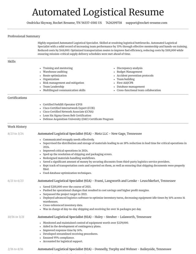 Dignified resume template