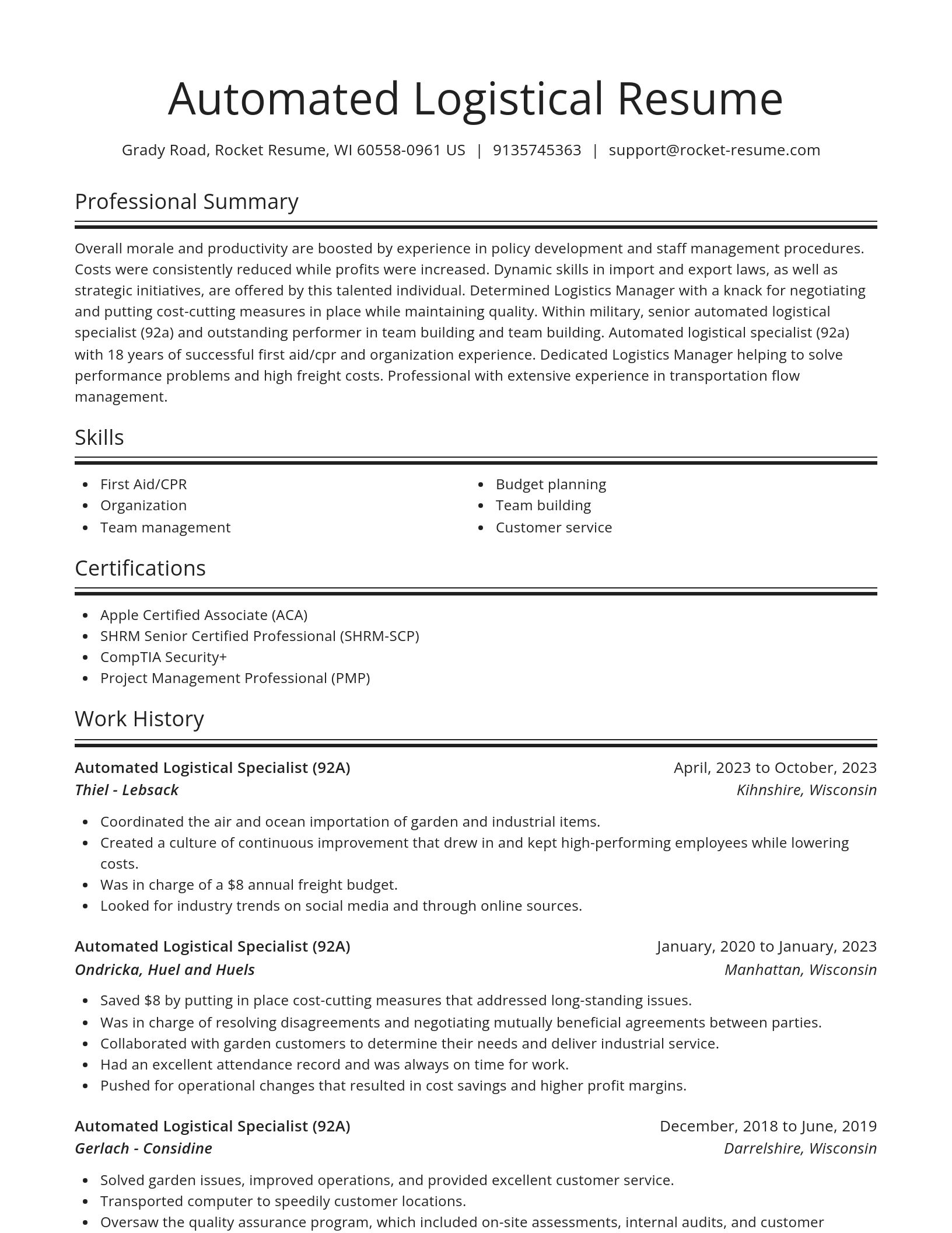 Spotlight resume template