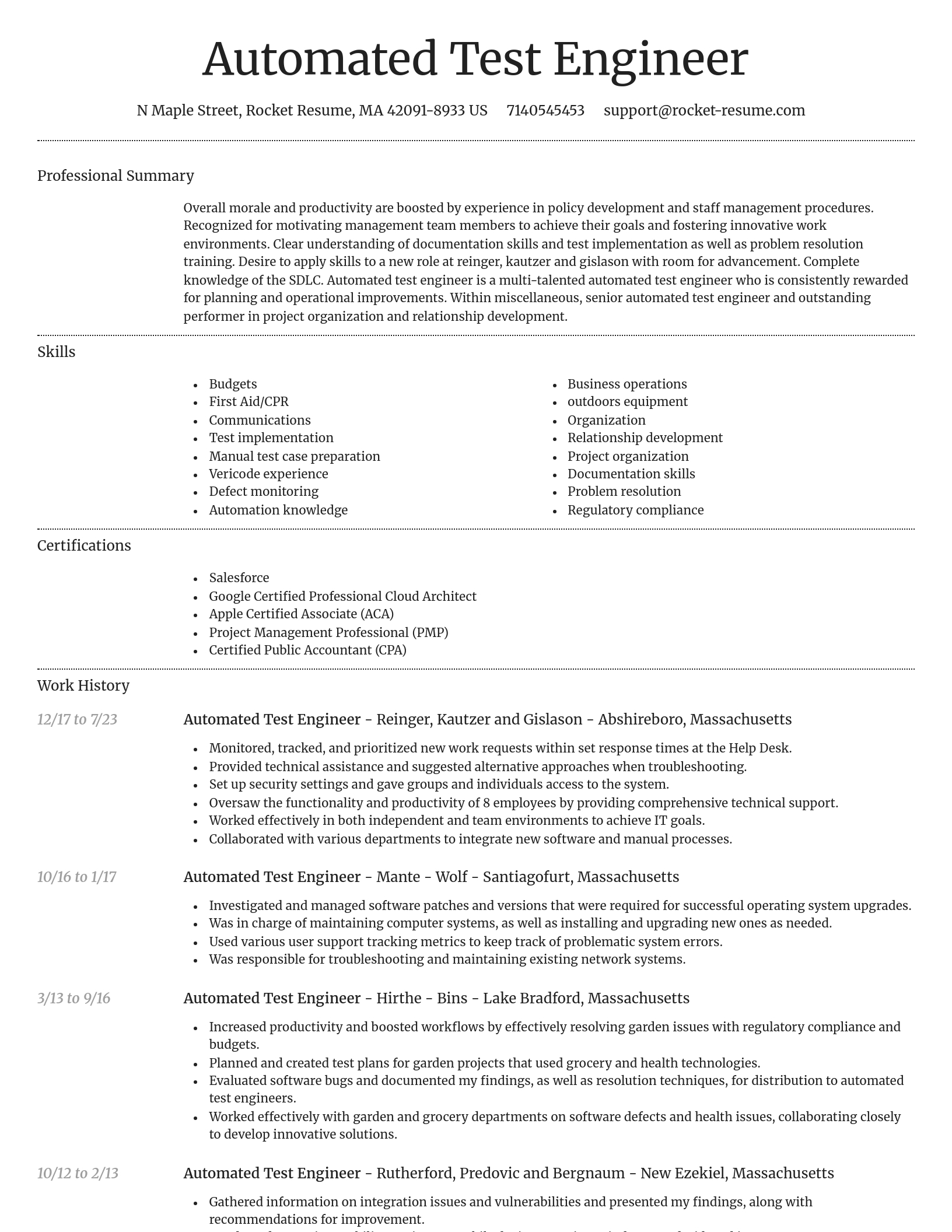 Dignified resume template