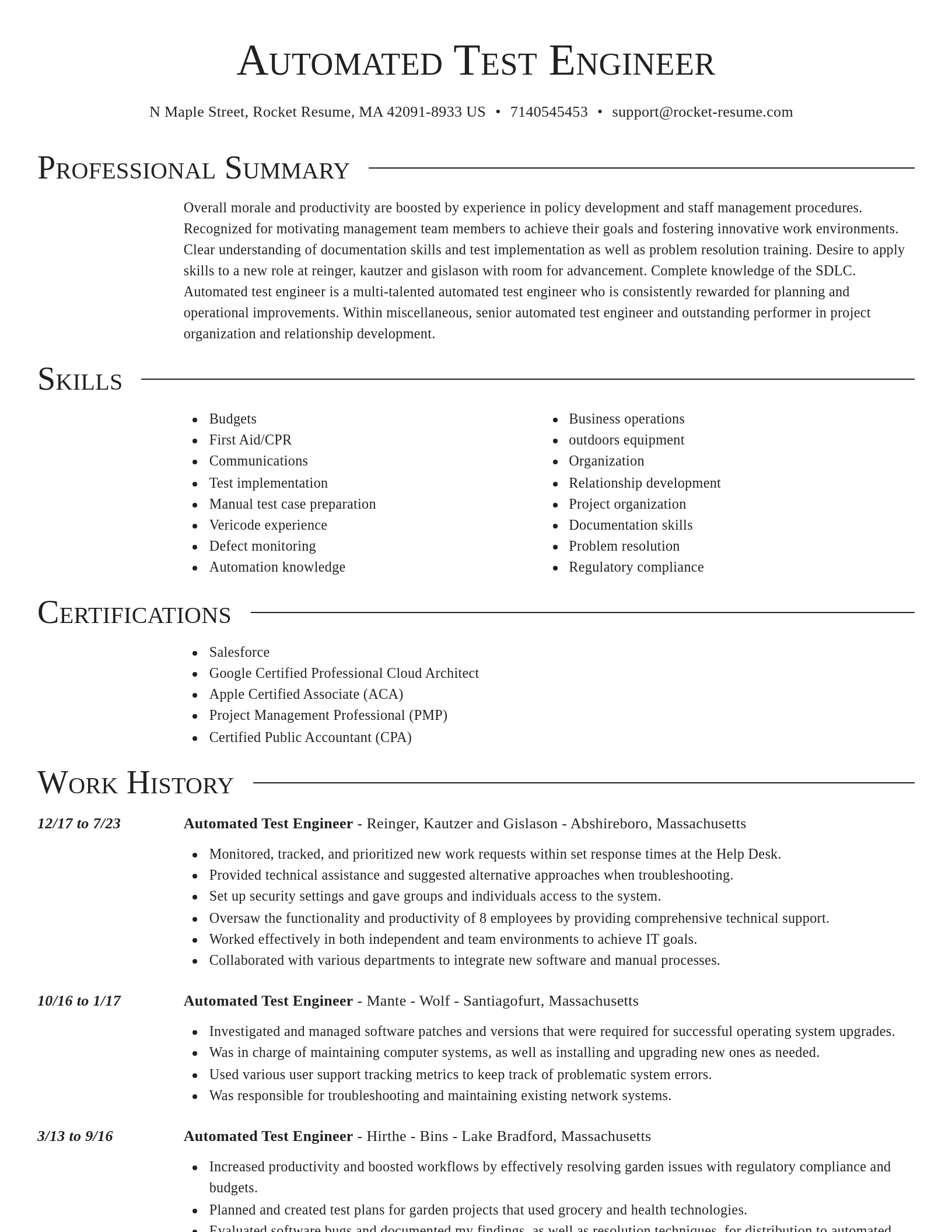 Director resume template