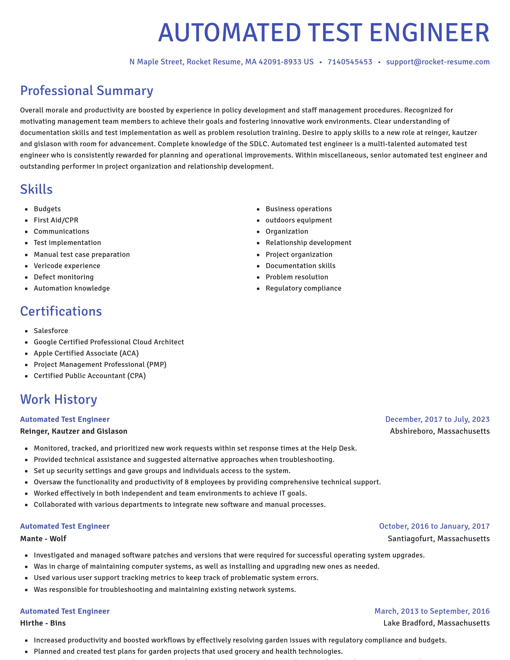 Novel resume template