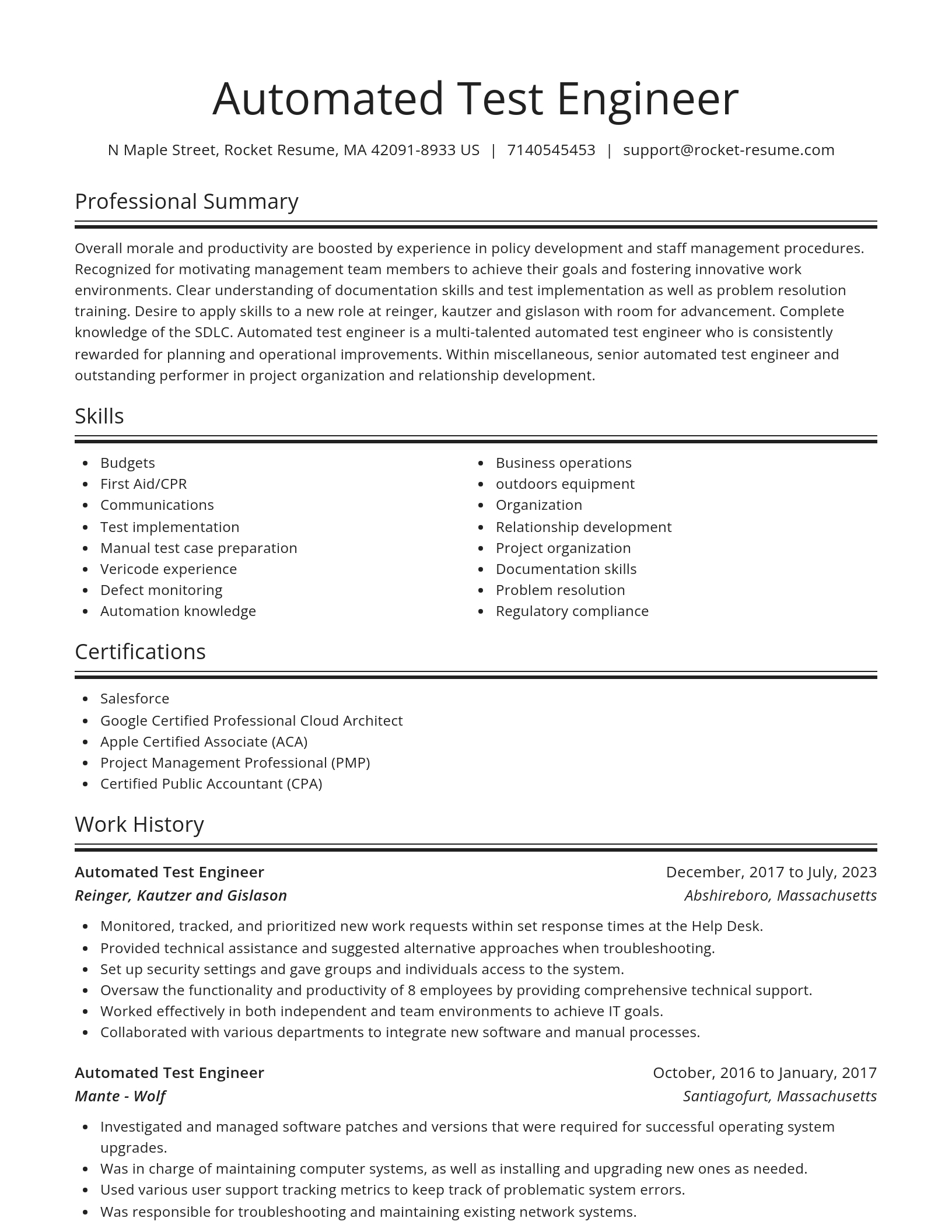 Spotlight resume template