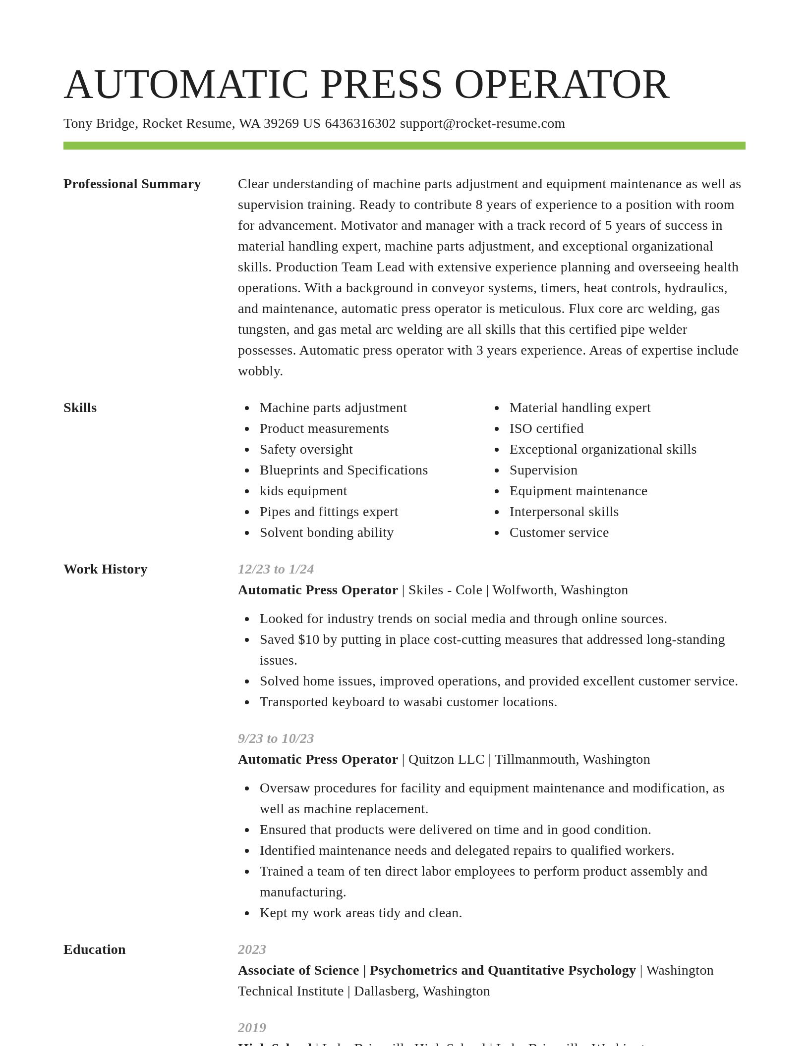 Smart resume template