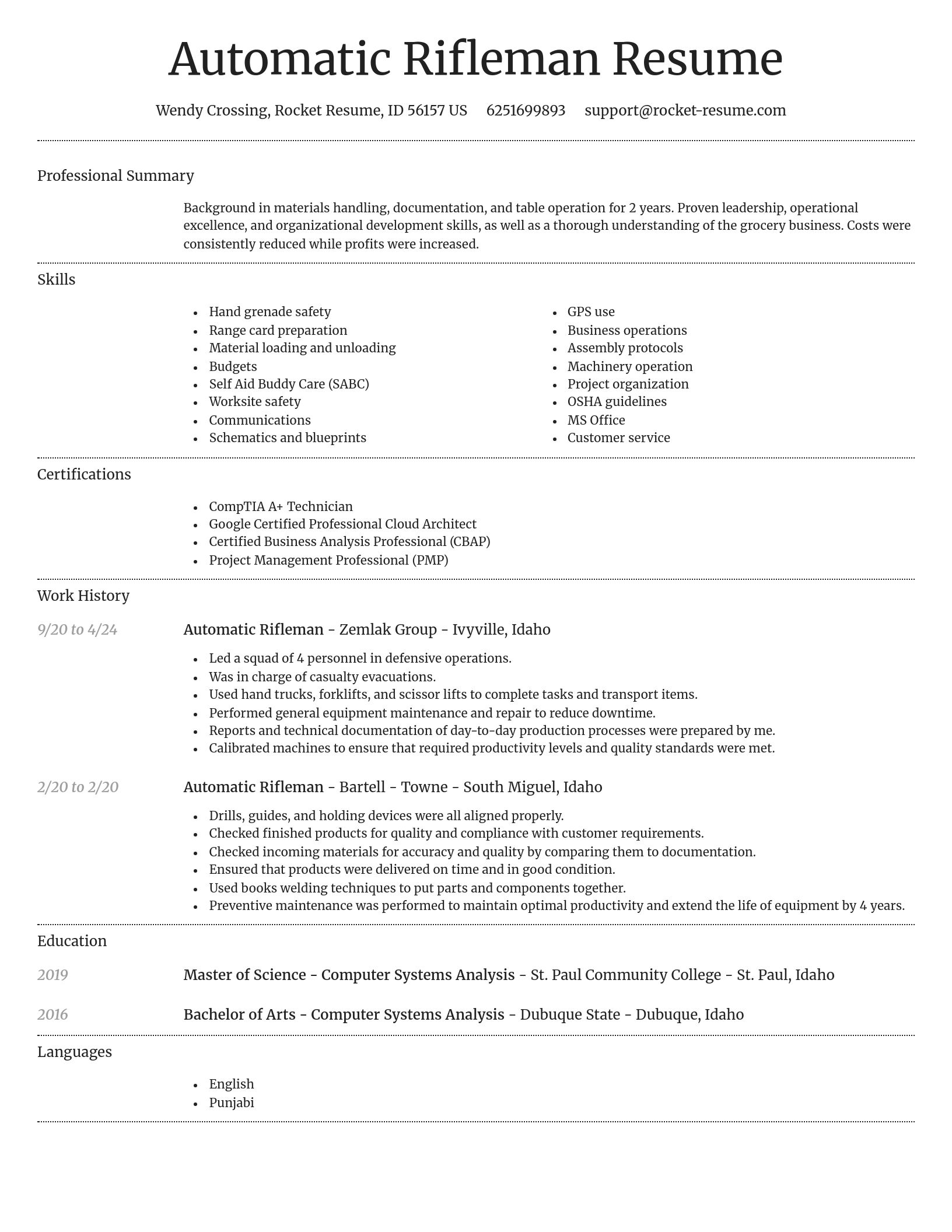 Dignified resume template