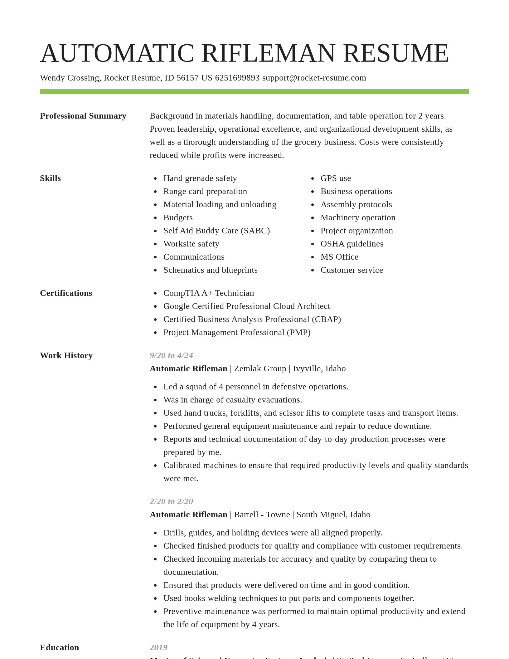 Smart resume template