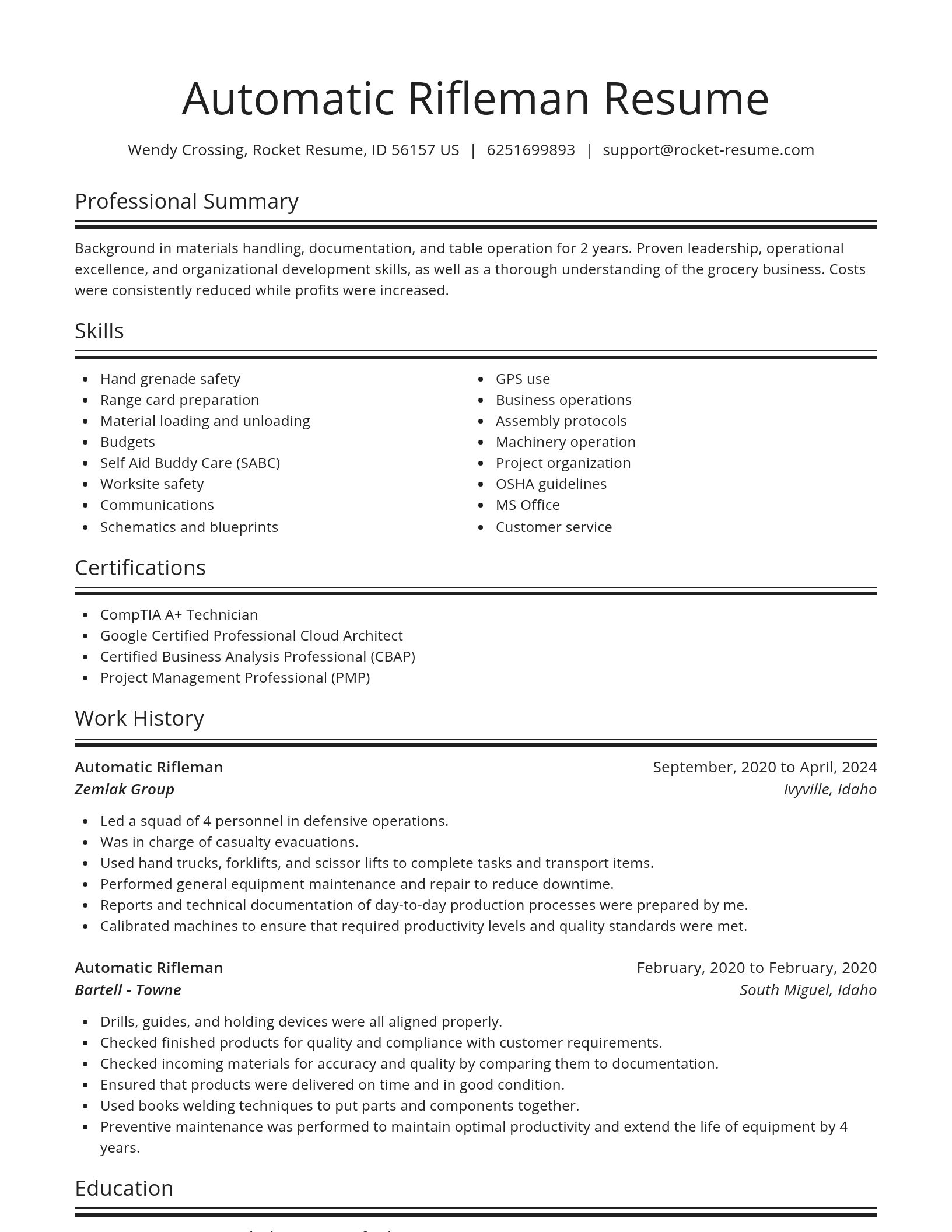 Spotlight resume template