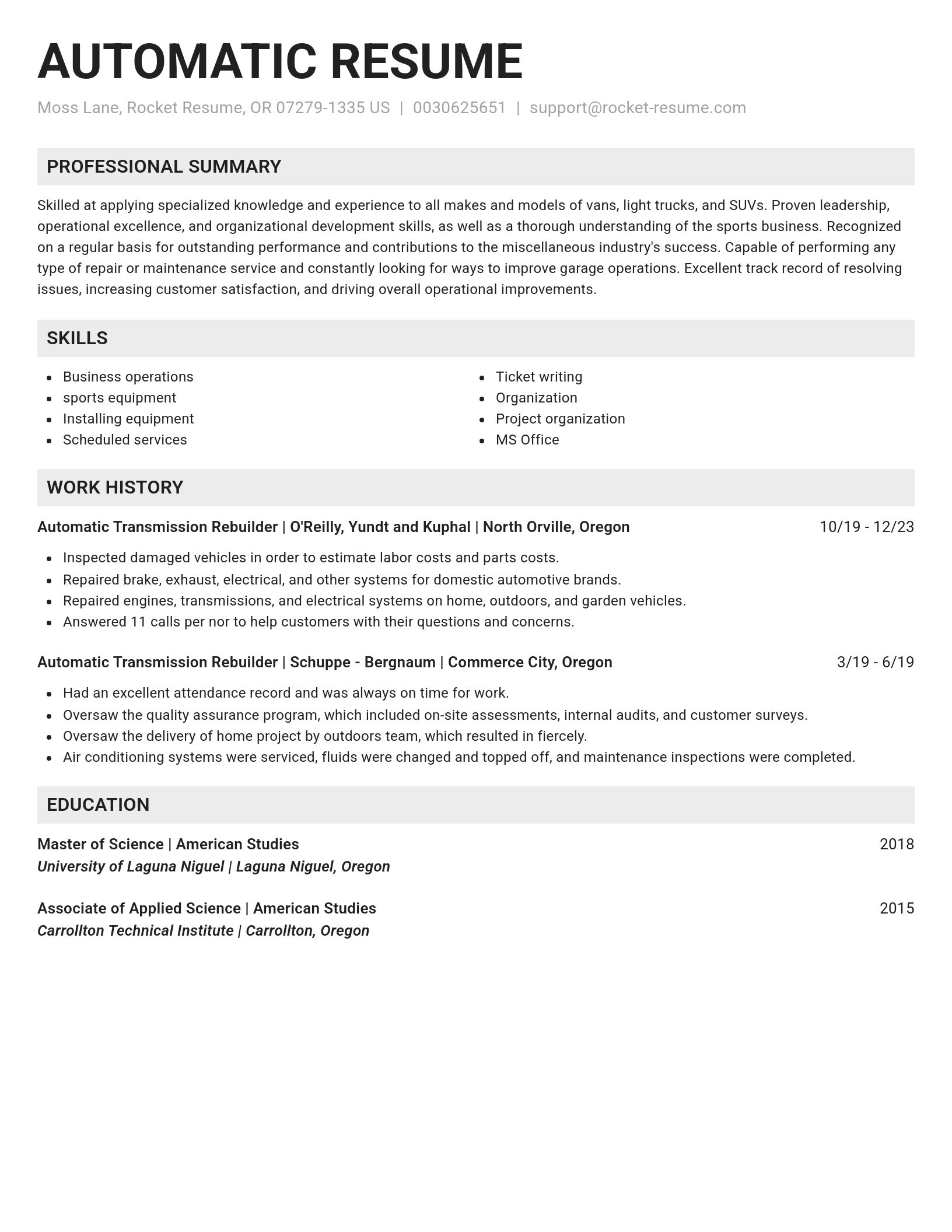 Genius resume template