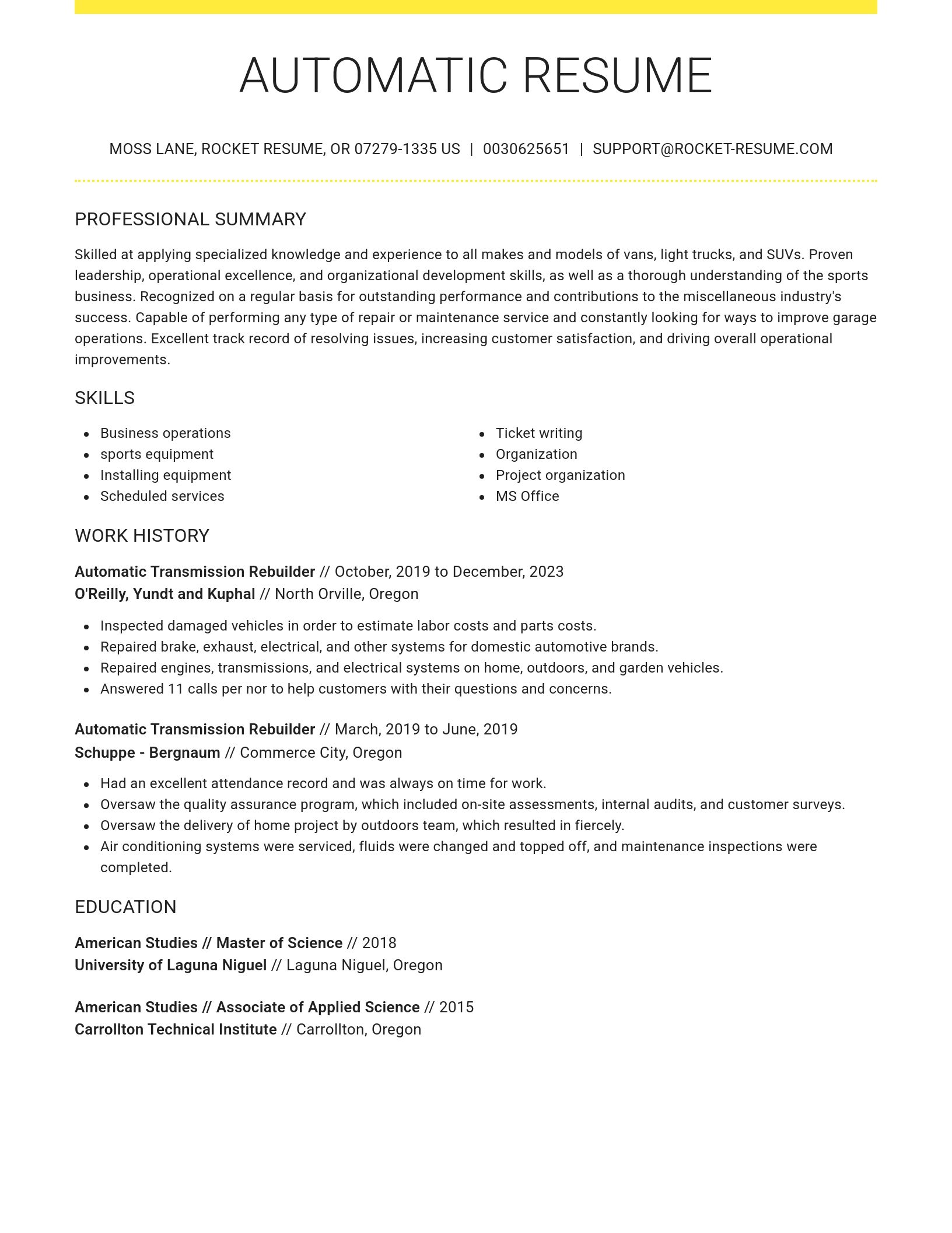 Grand resume template