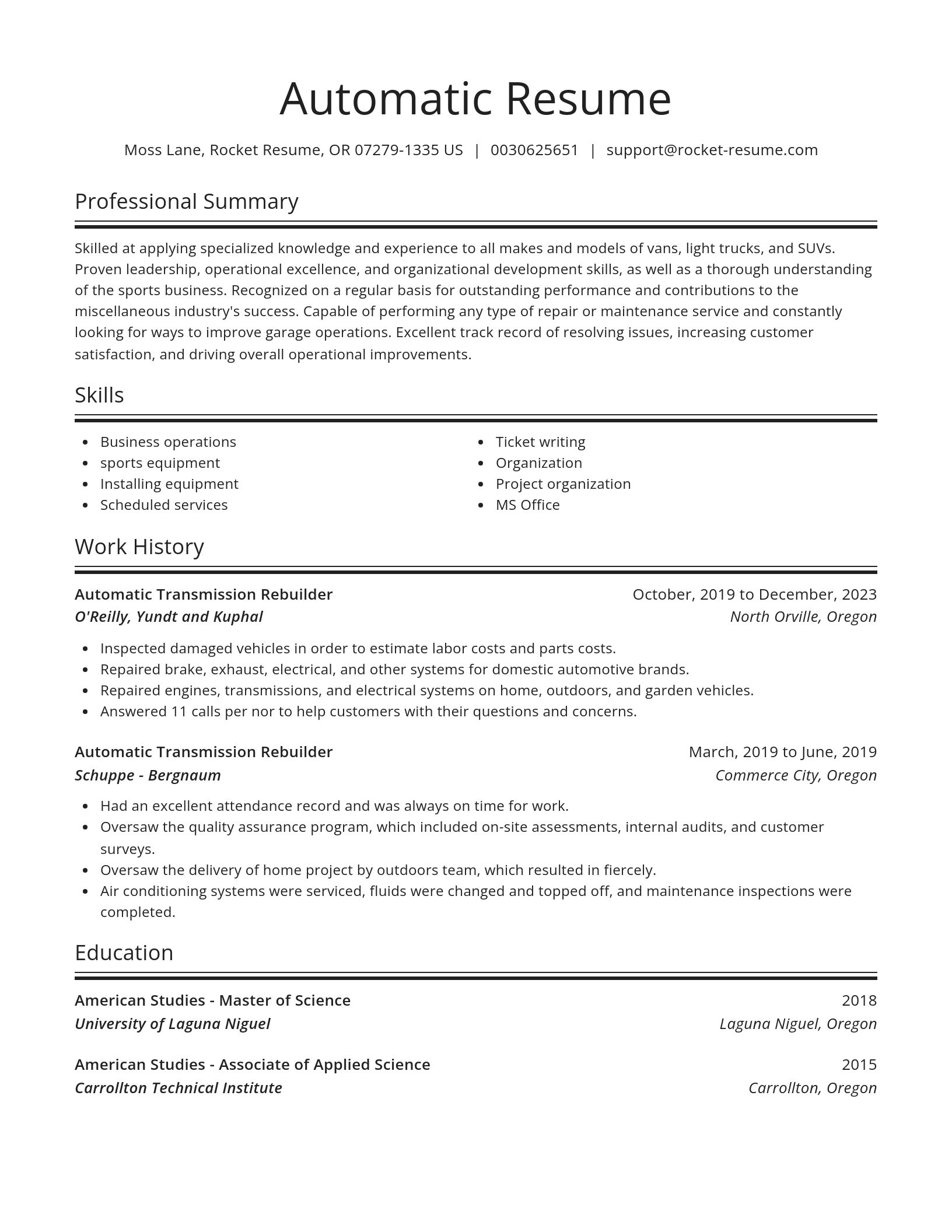 Spotlight resume template