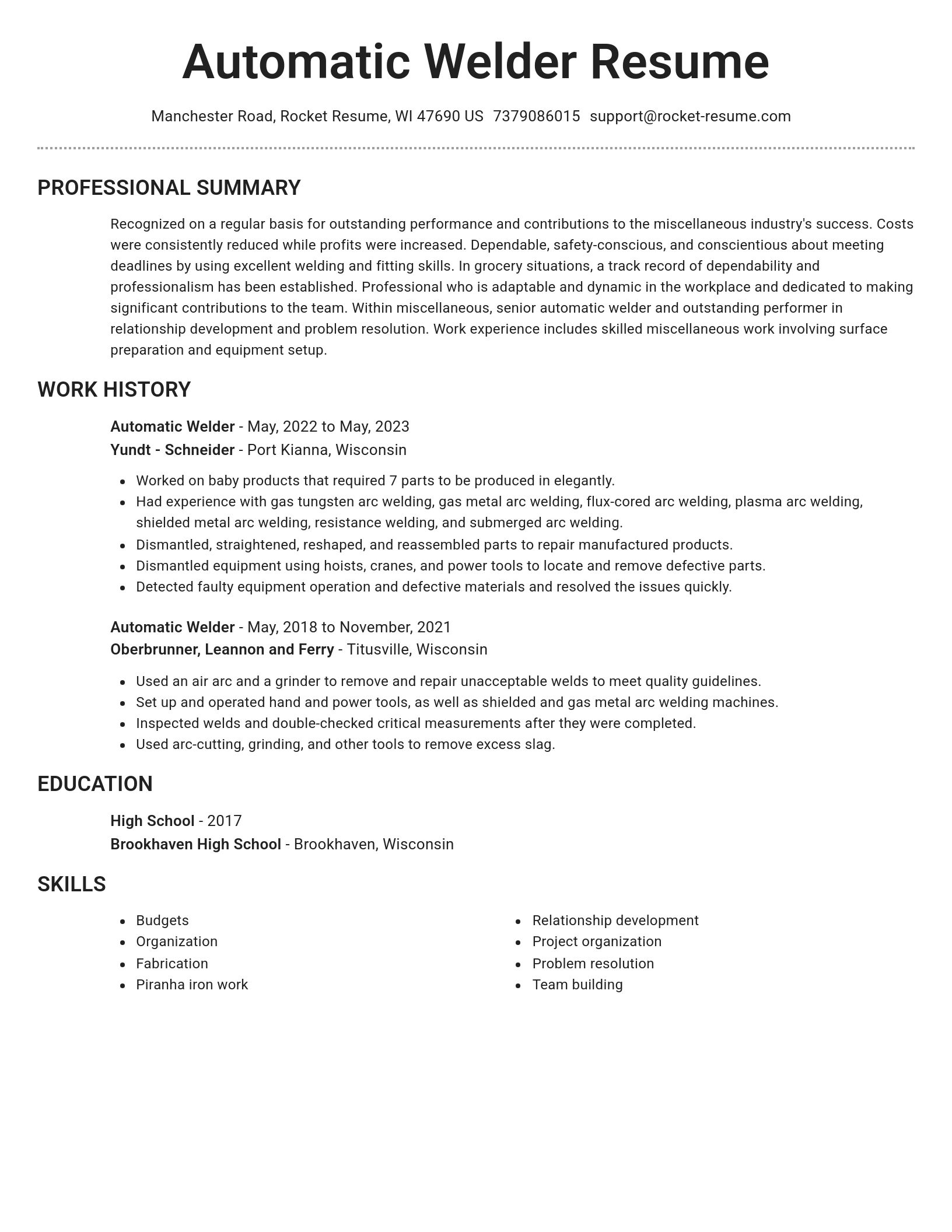 Brilliant resume template