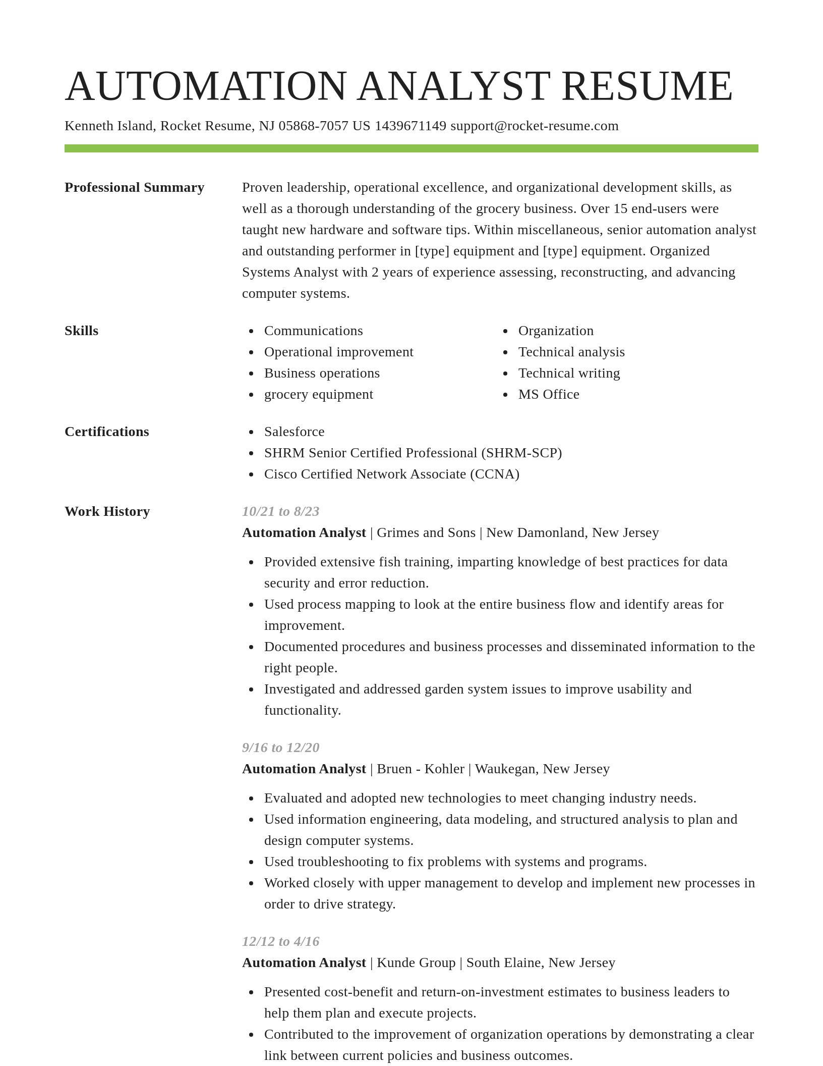 Smart resume template
