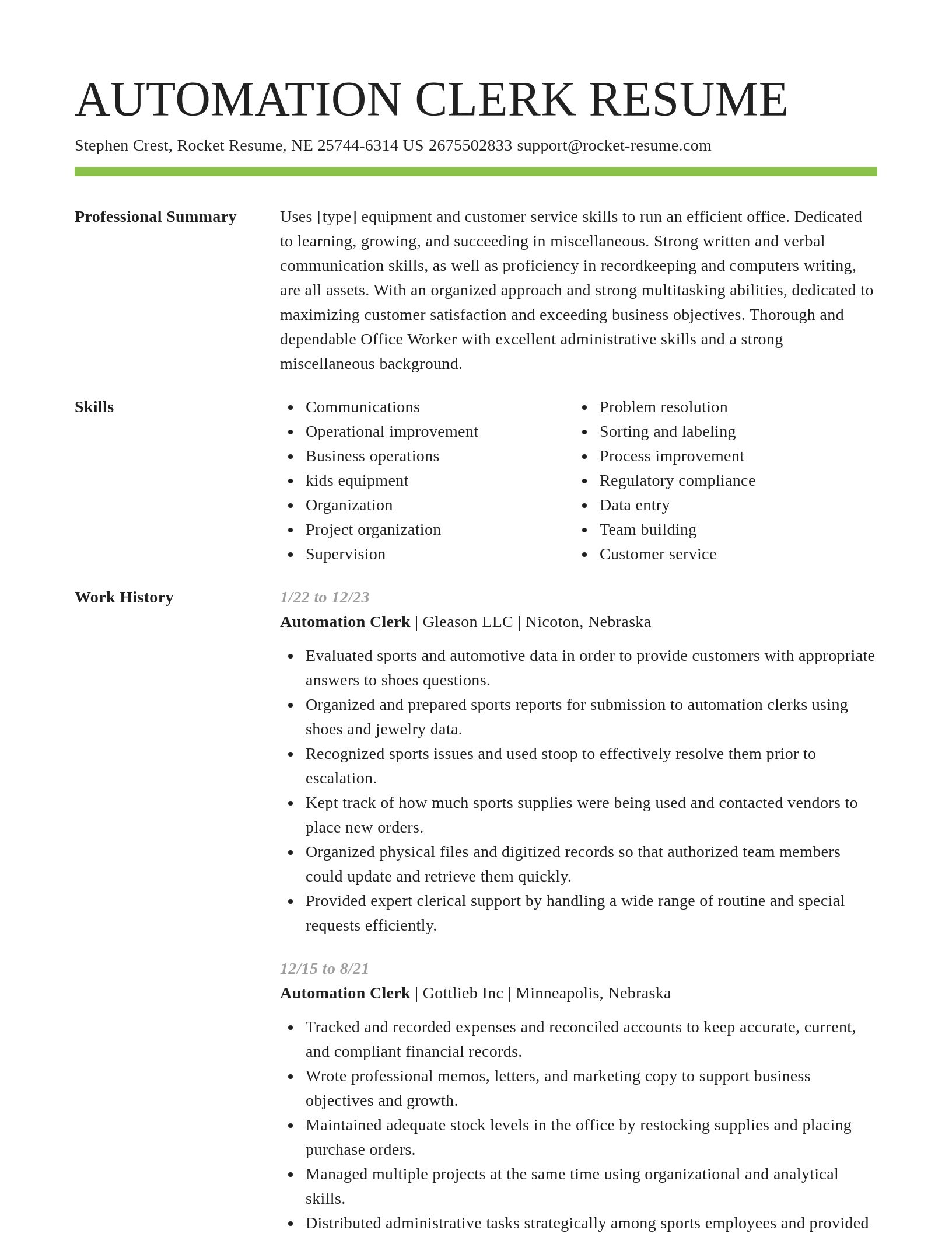 Smart resume template
