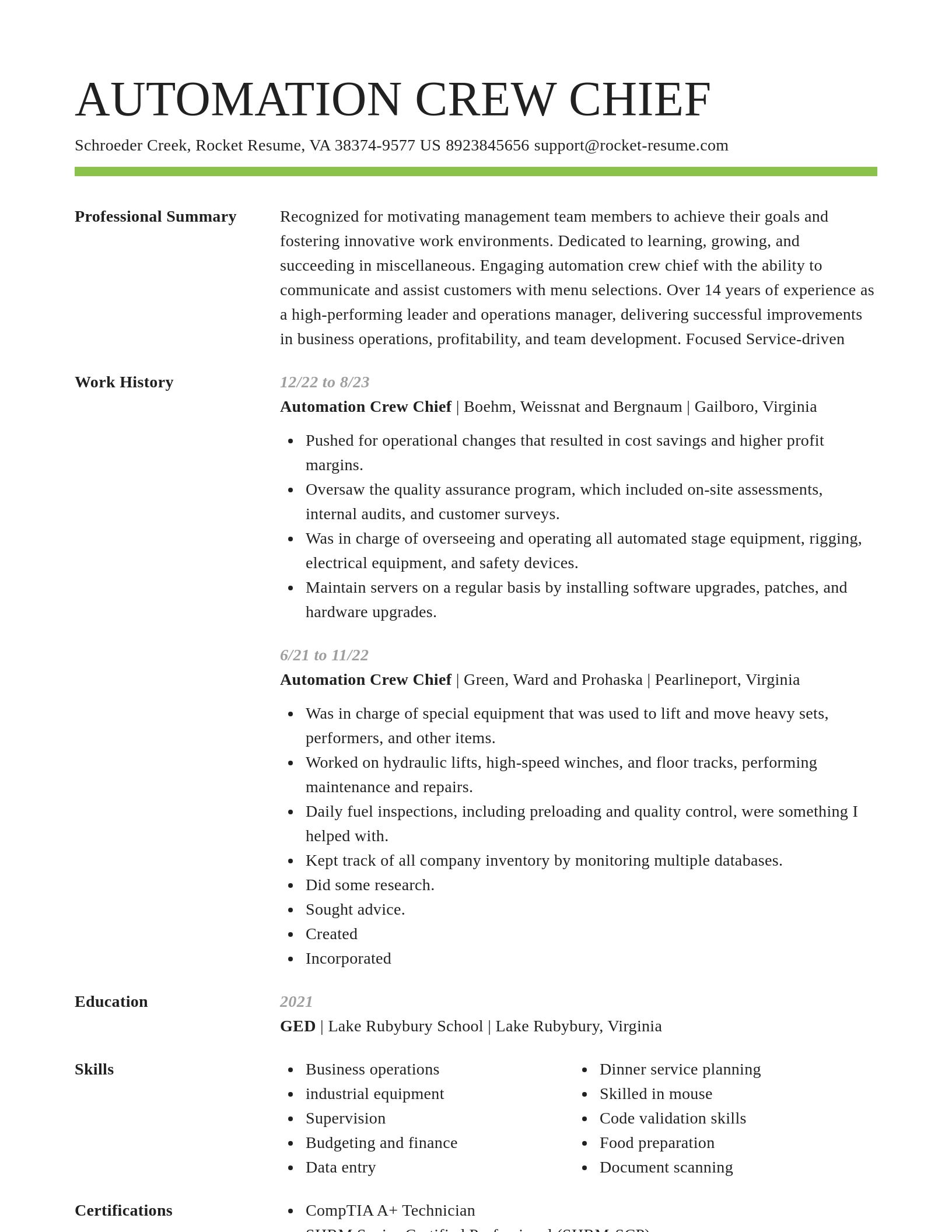 Smart resume template