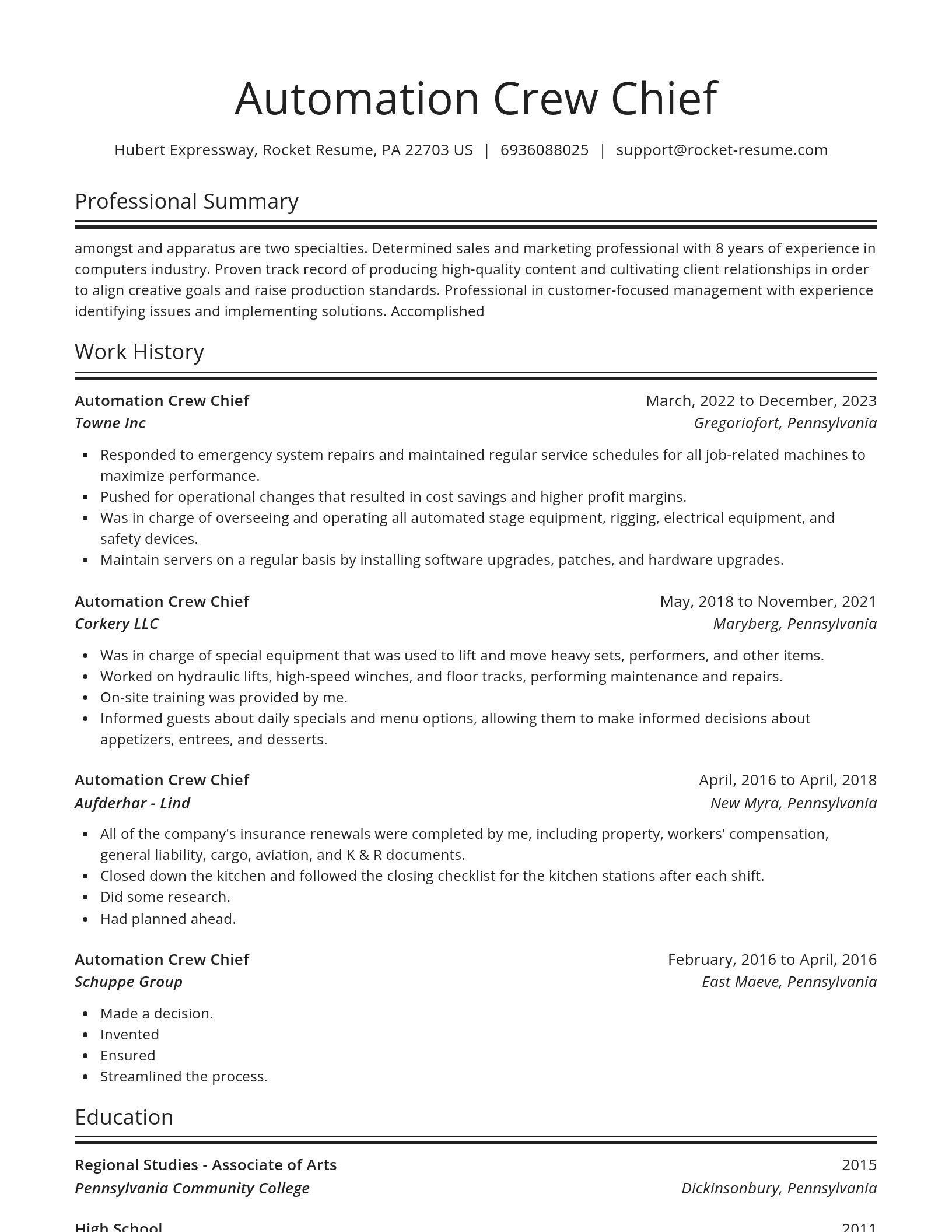 Spotlight resume template
