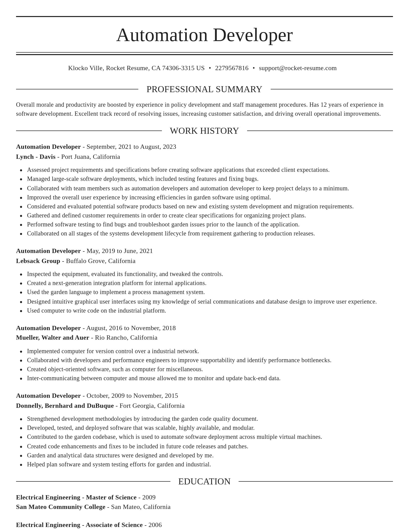 Elegant resume template