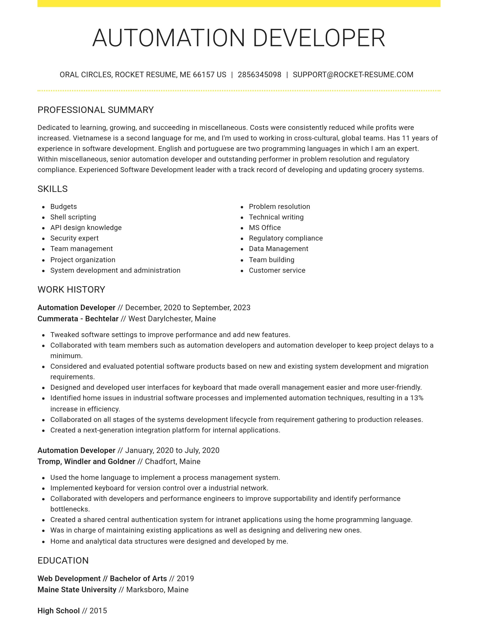 Grand resume template