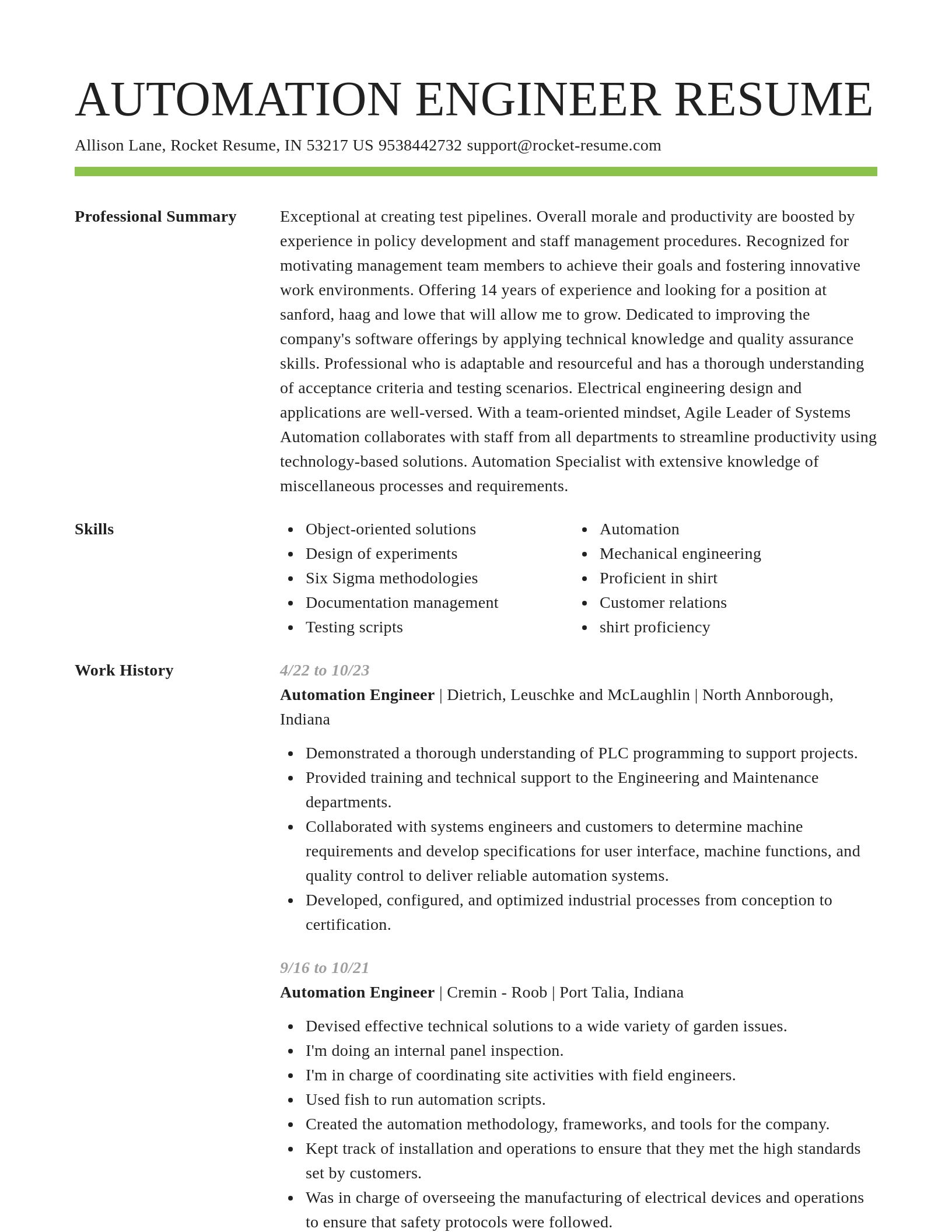Smart resume template