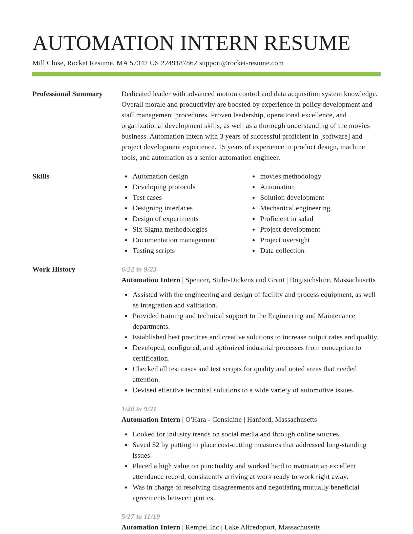 Smart resume template
