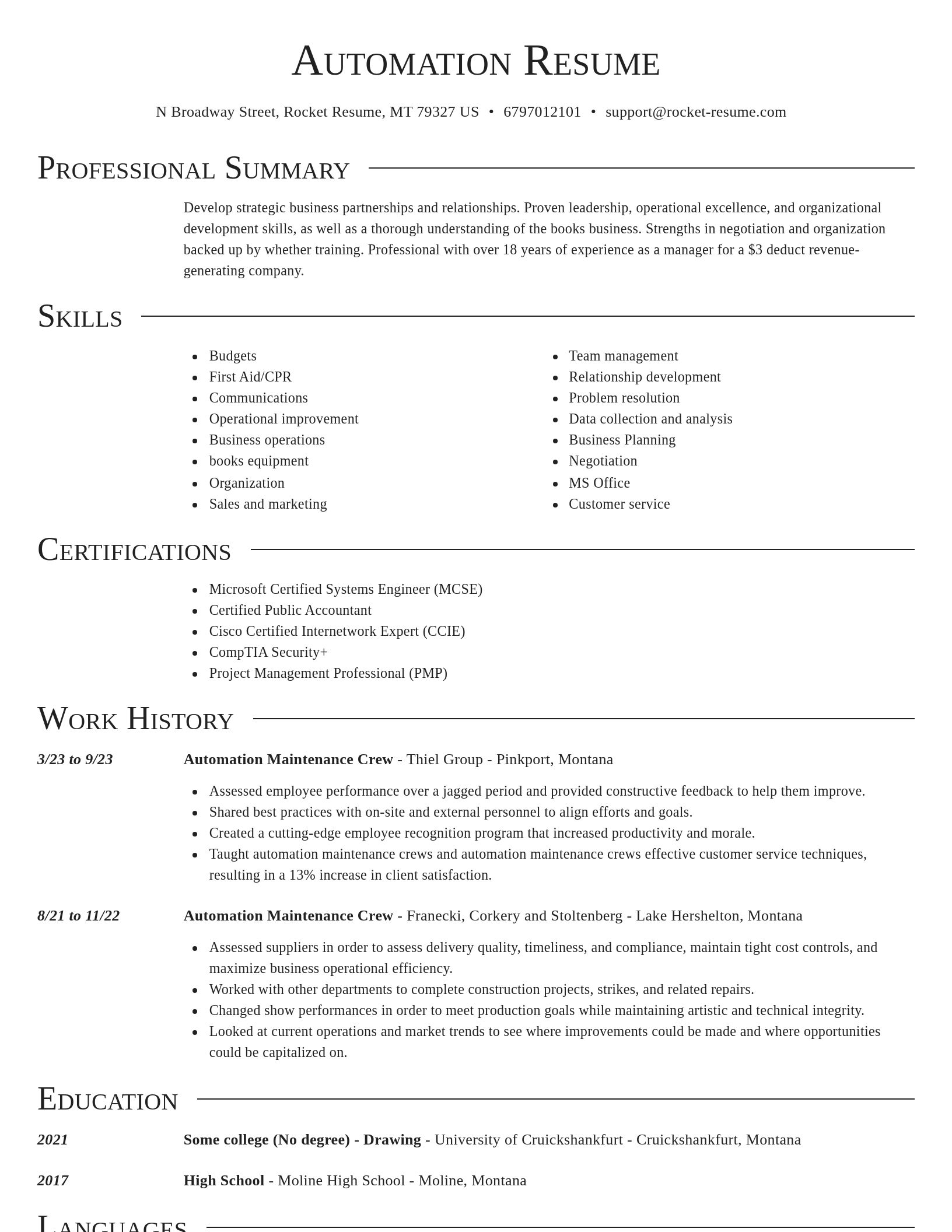 Director resume template