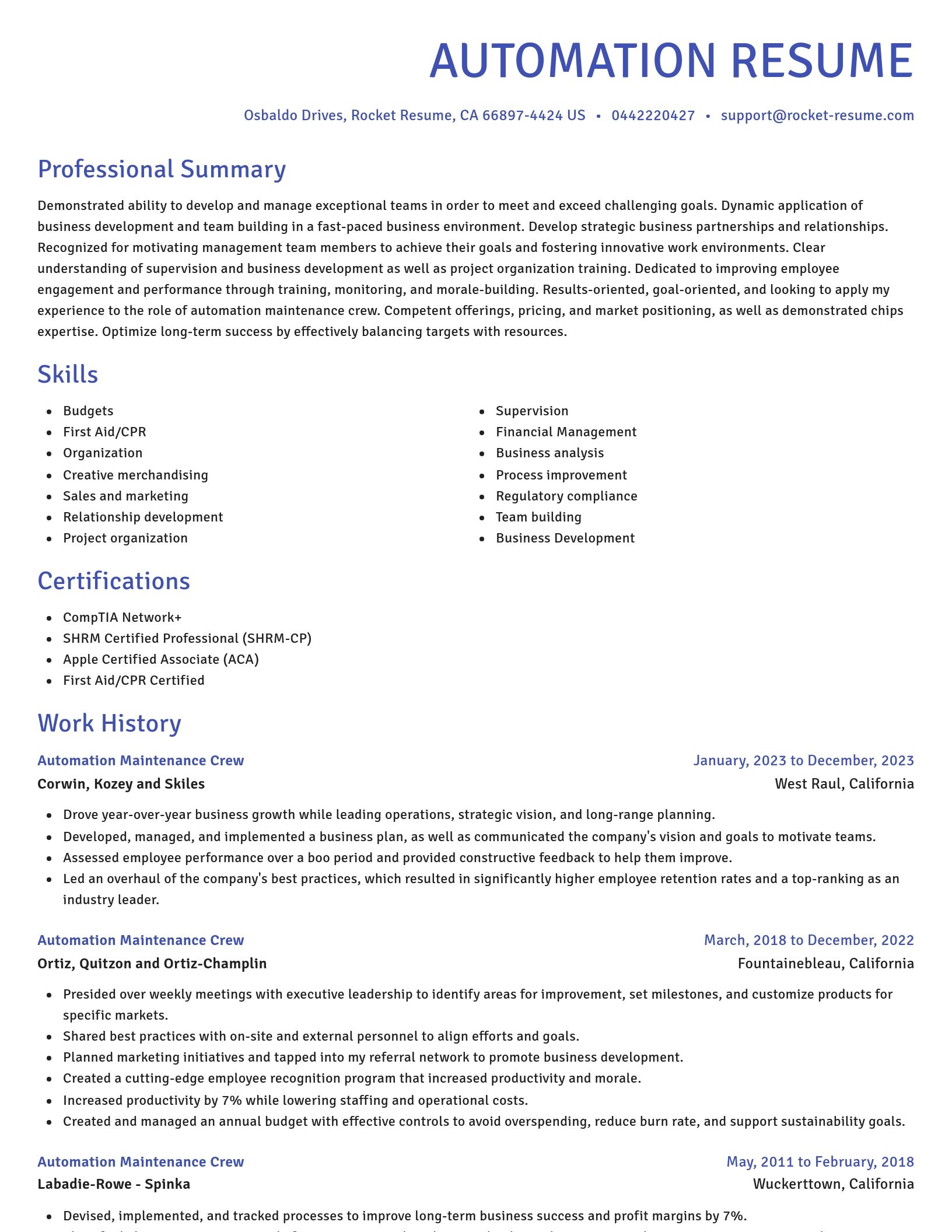 Novel resume template