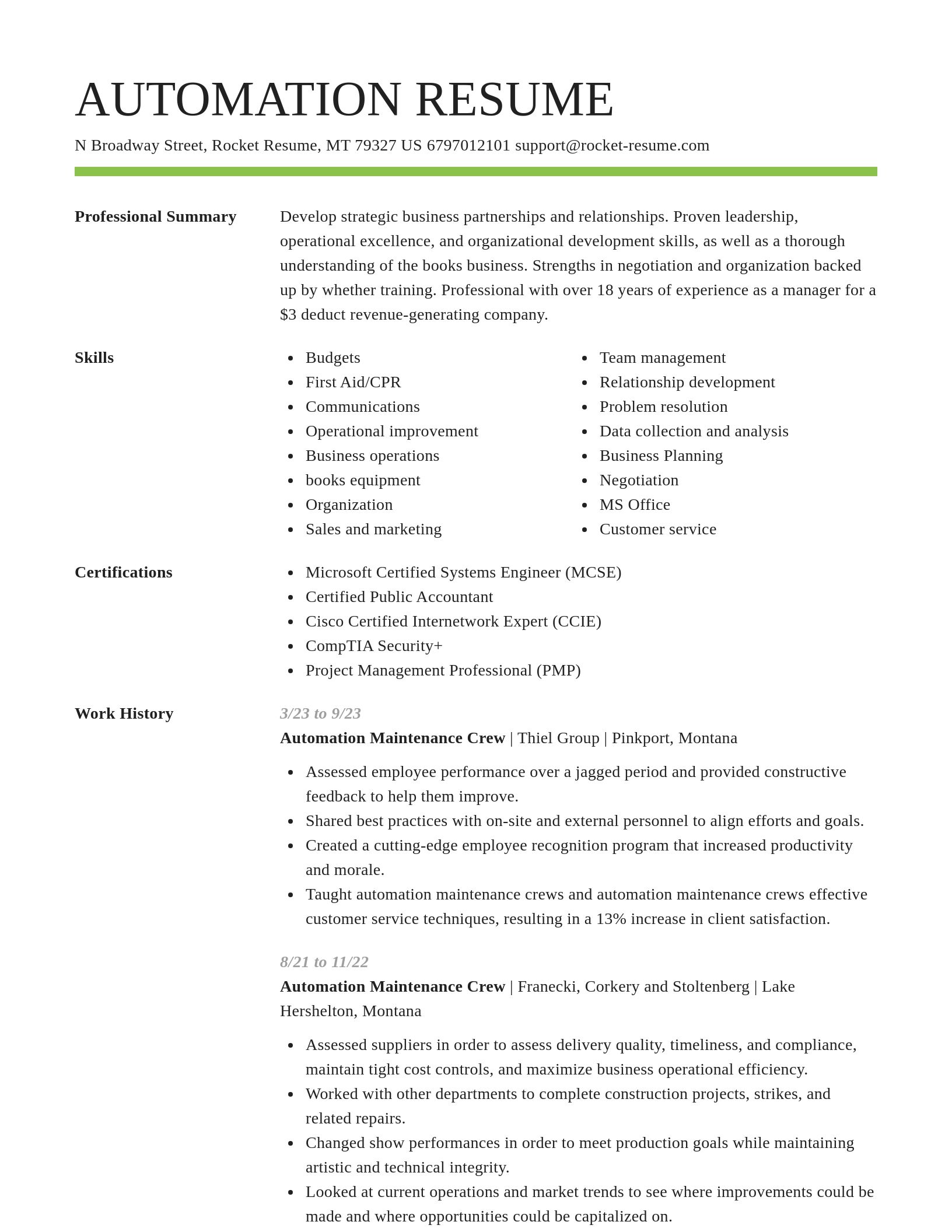 Smart resume template