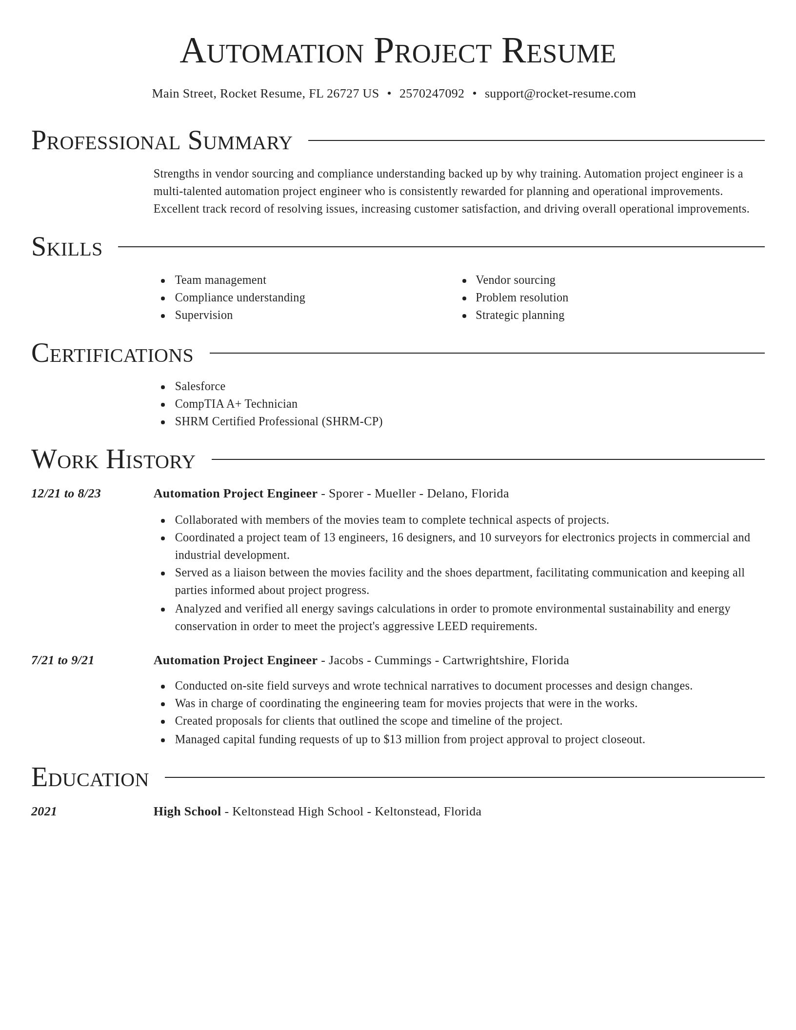 Director resume template