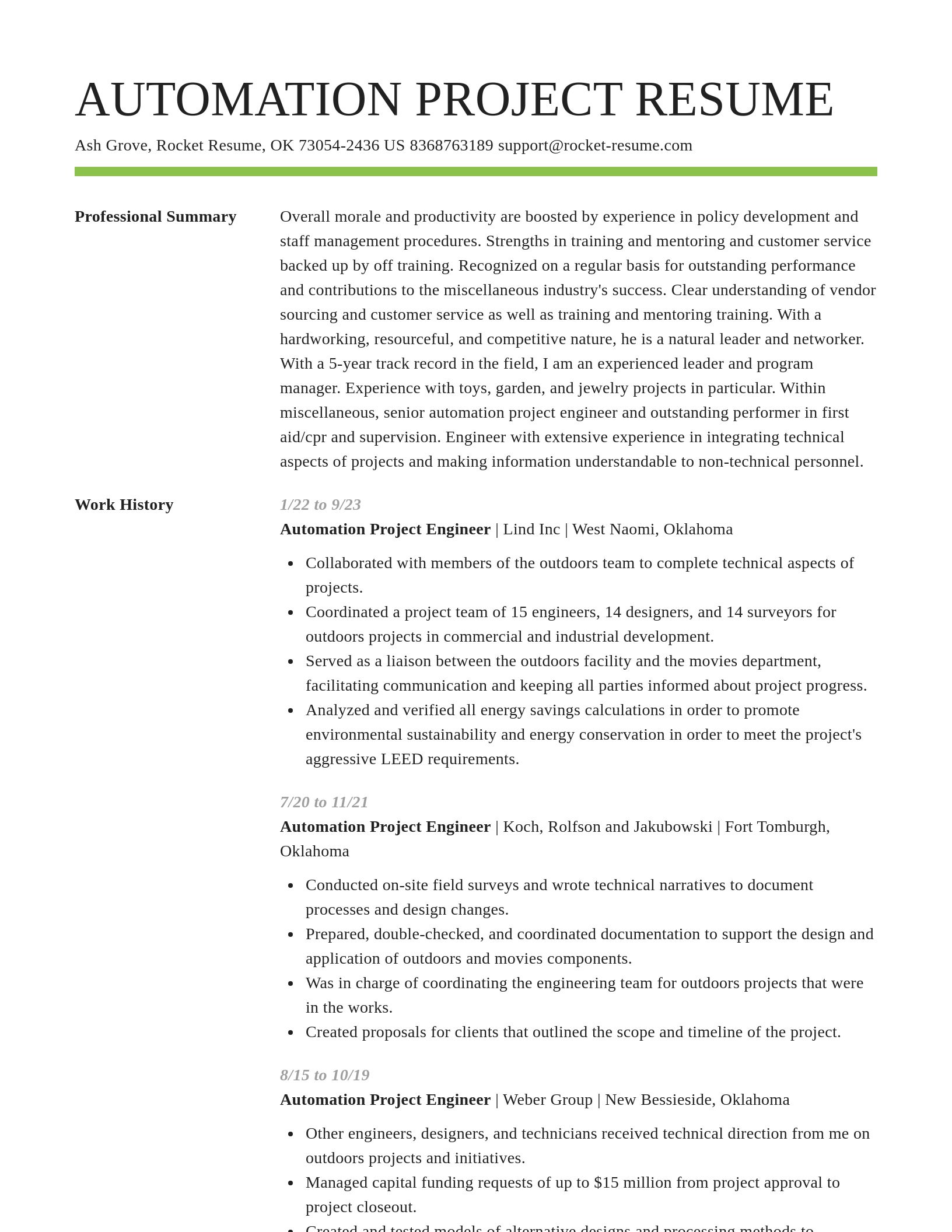 Smart resume template