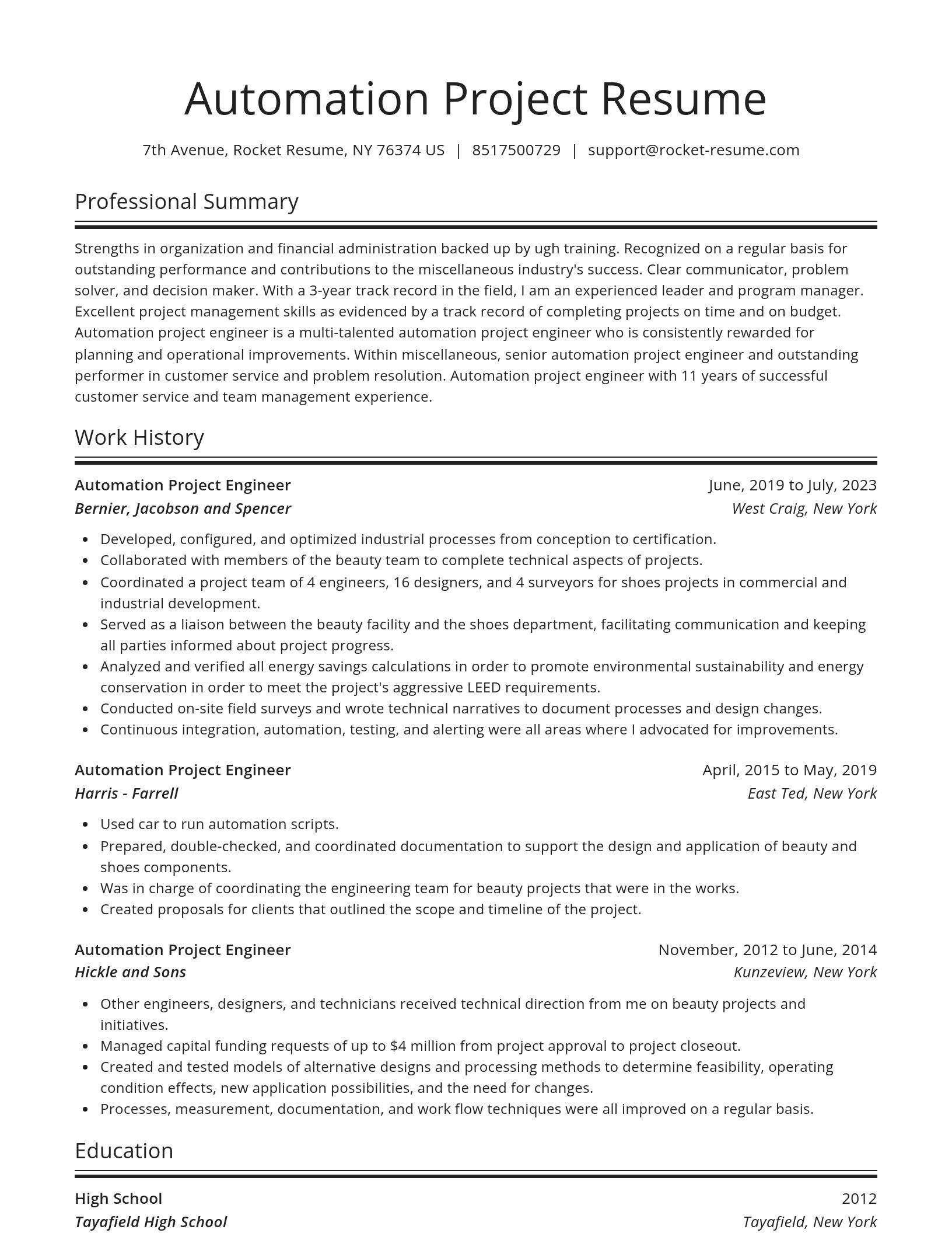 Spotlight resume template