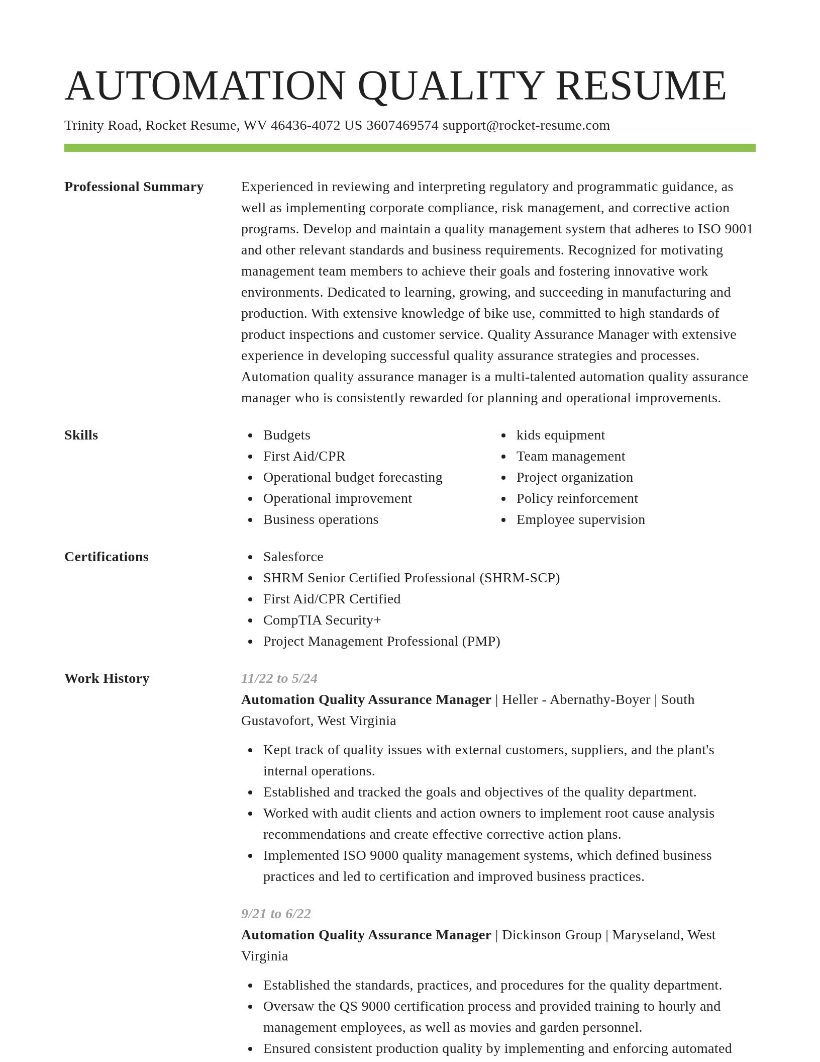 Smart resume template