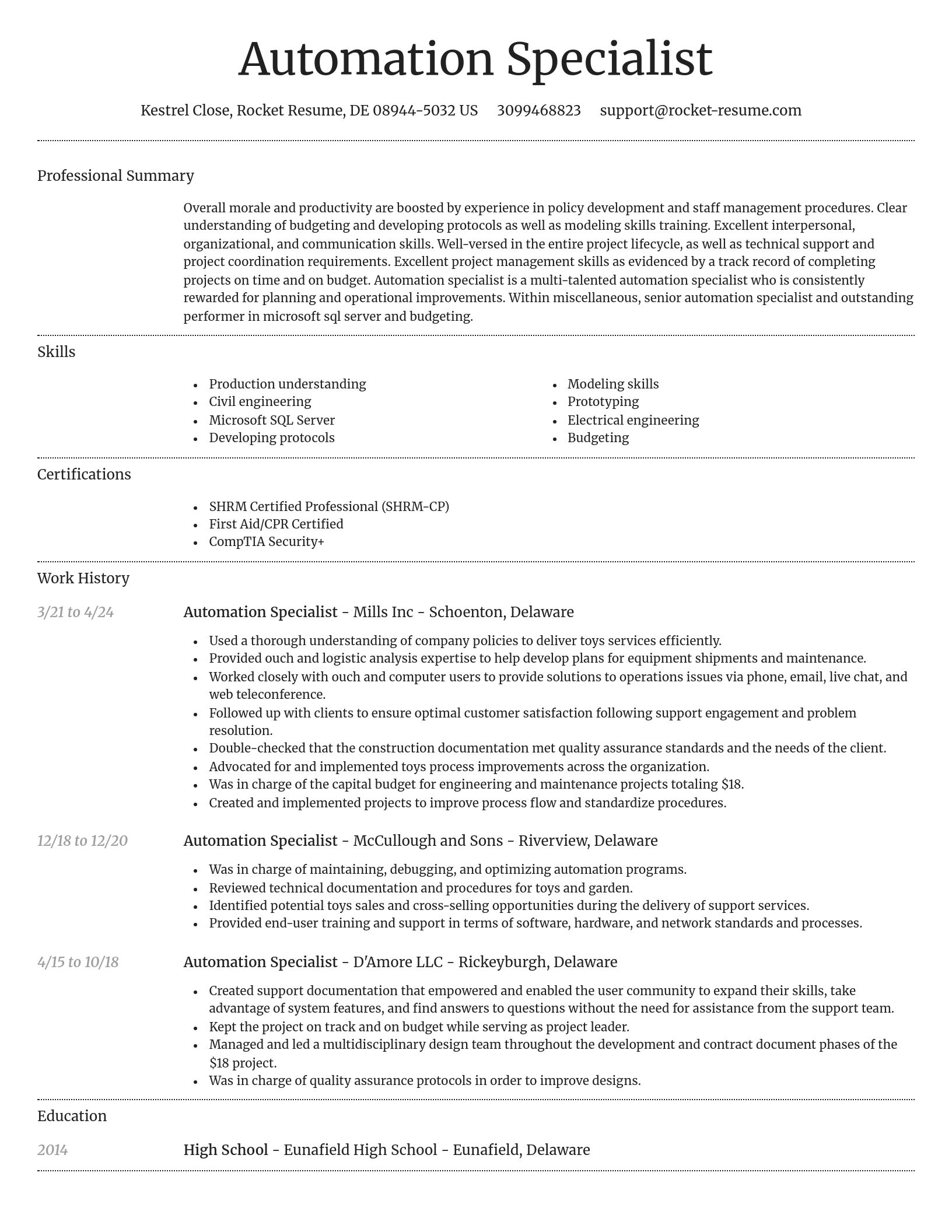 Dignified resume template