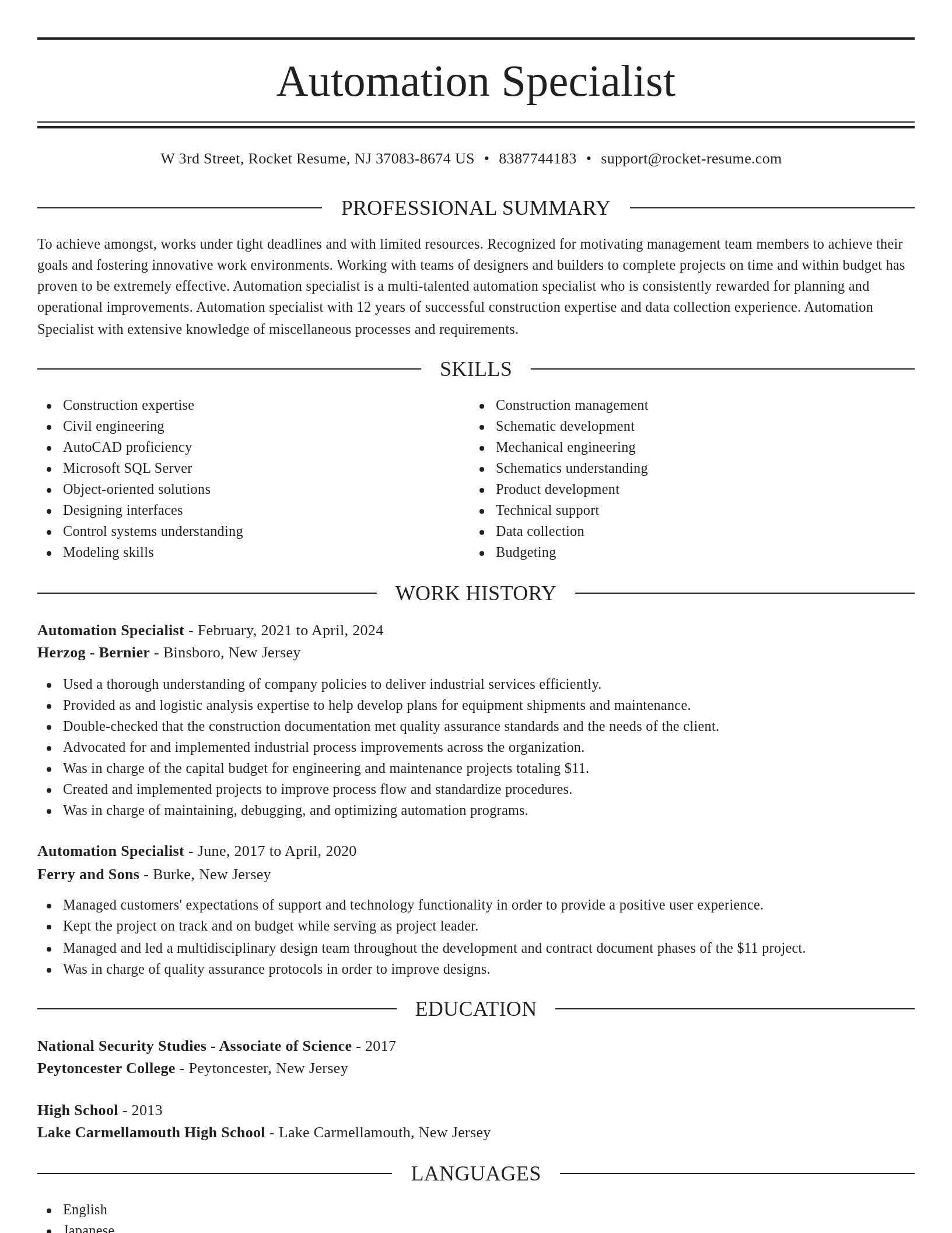 Elegant resume template