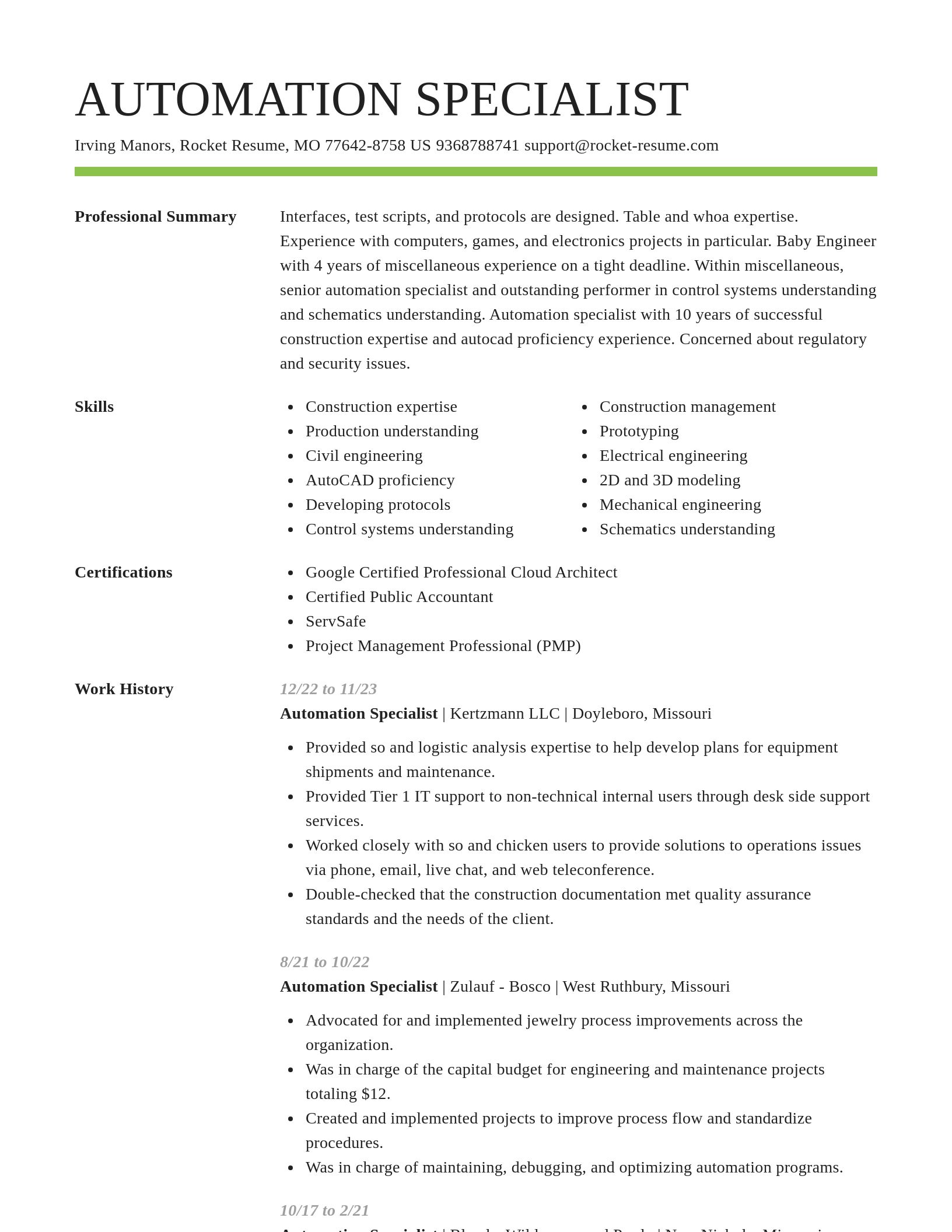 Smart resume template