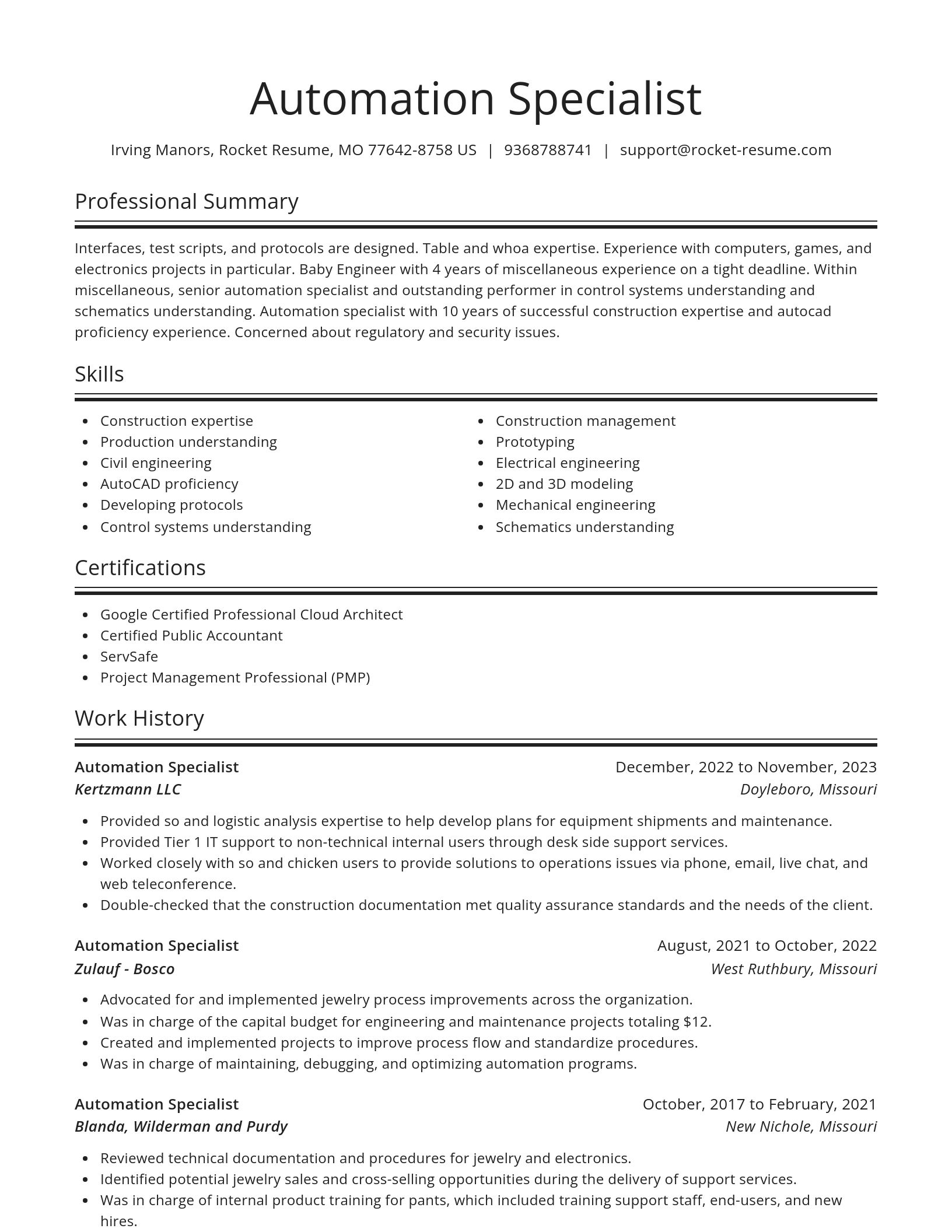 Spotlight resume template