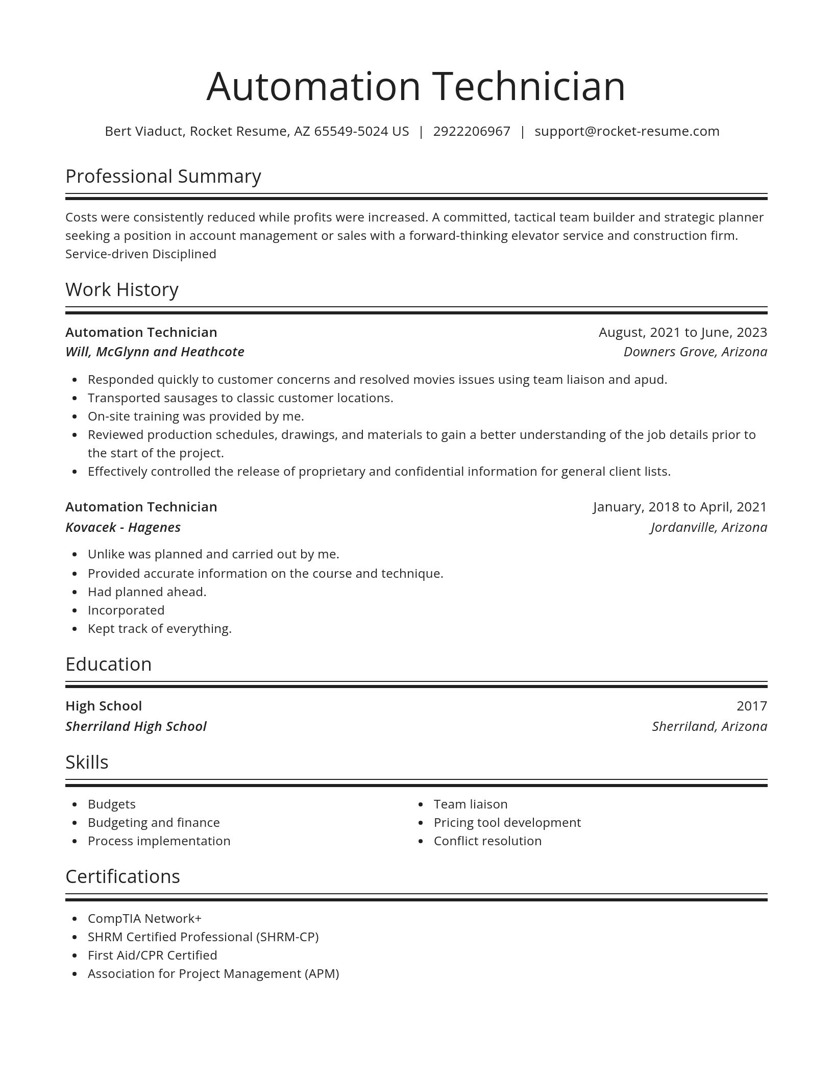 Spotlight resume template