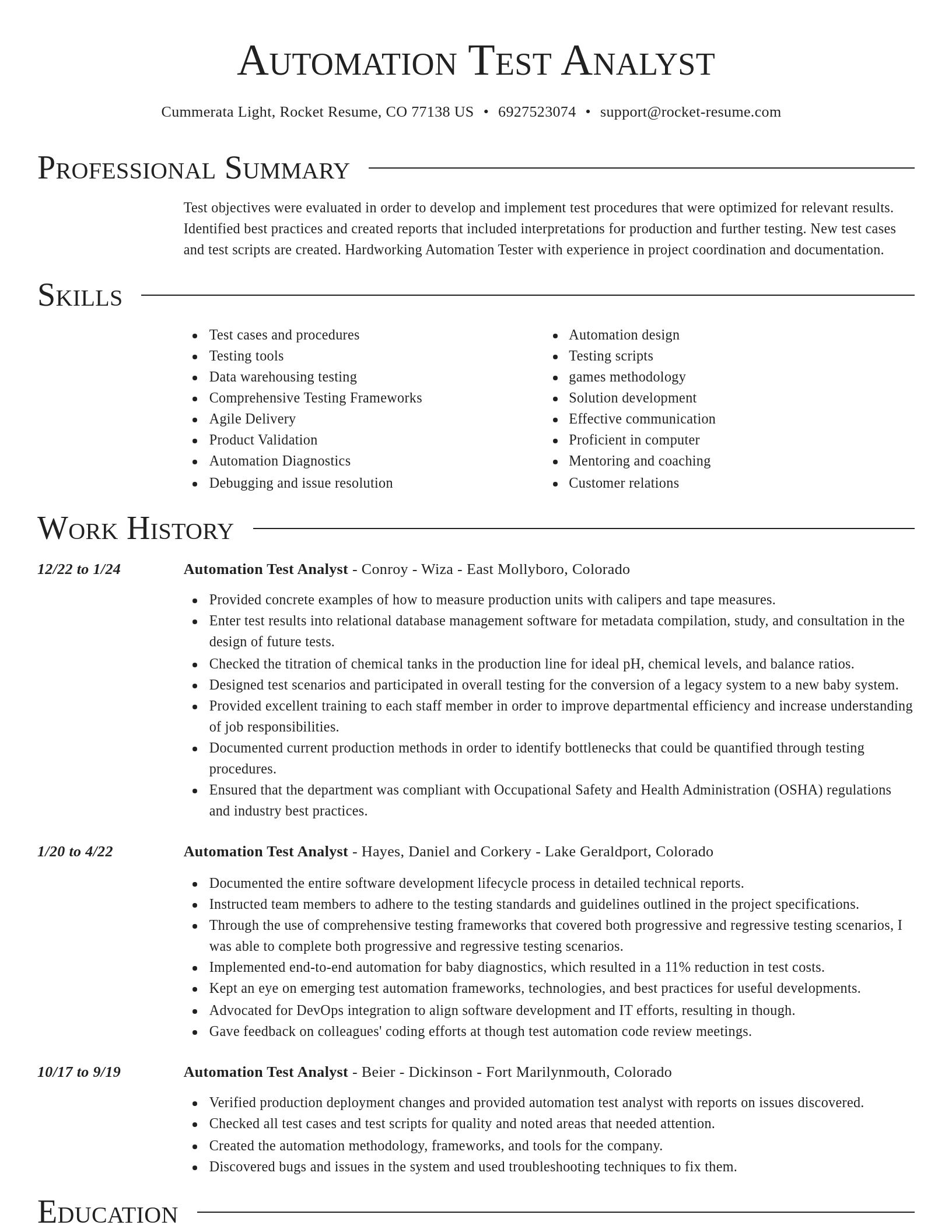 Director resume template