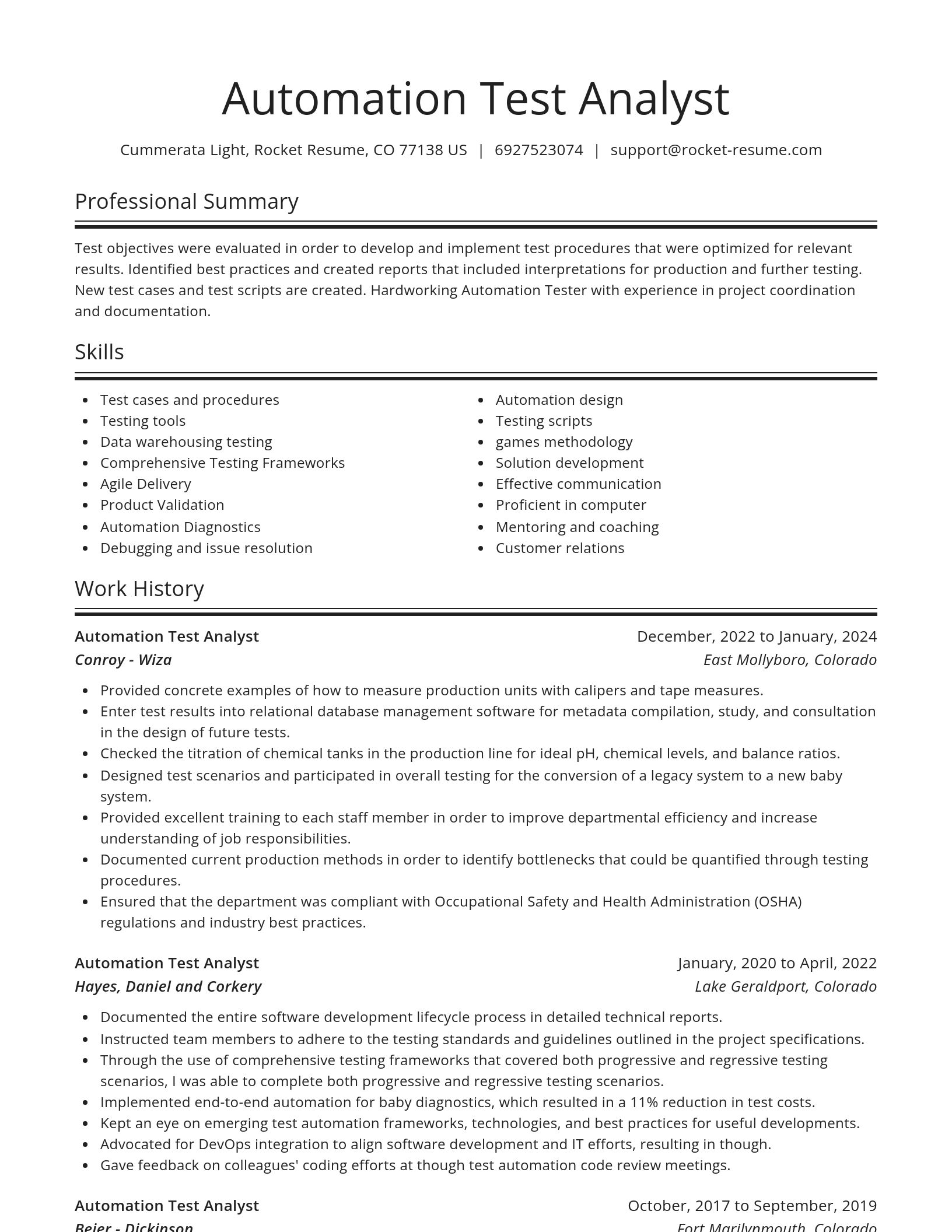 Spotlight resume template